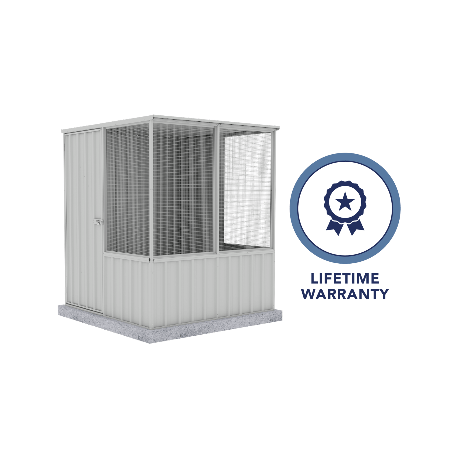 Absco Sheds 1.52 x 1.48 x 1.8m Zincalume Full Door Flat Roof Chicken Coop Bunnings Australia