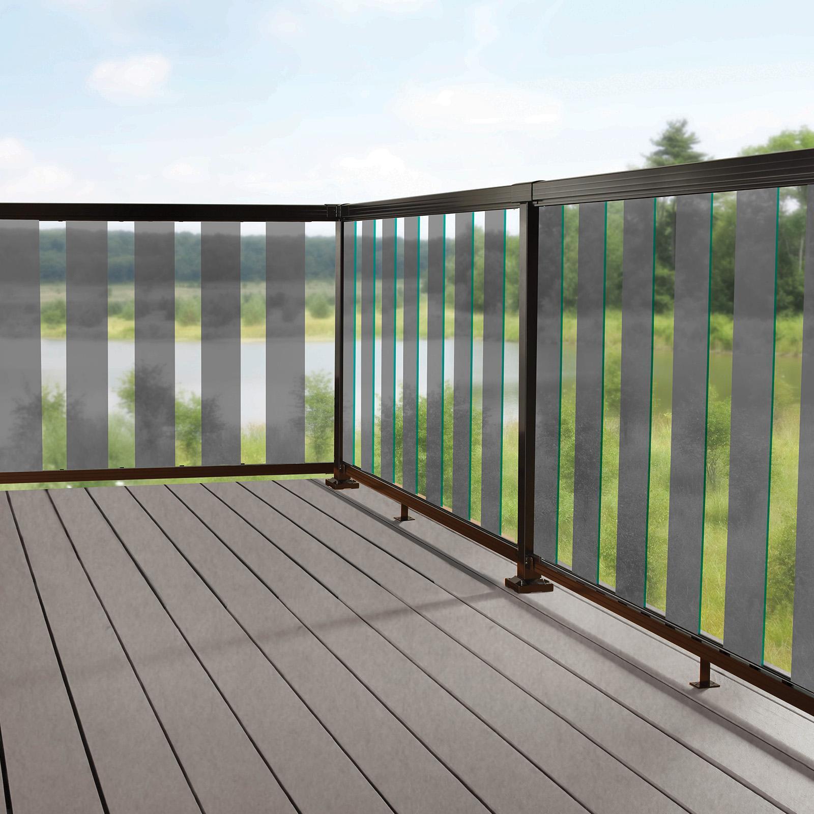 Peak 1800mm Black Aluminium Deck Balustrade Sectional Glass Kit With