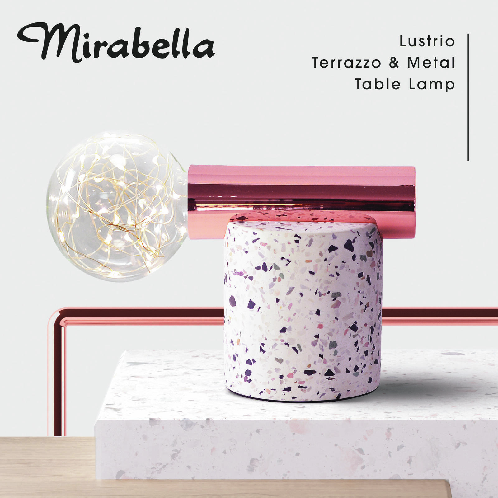 Mirabella Lustrio Terrazzo And Metal Table Lamp Bunnings Australia