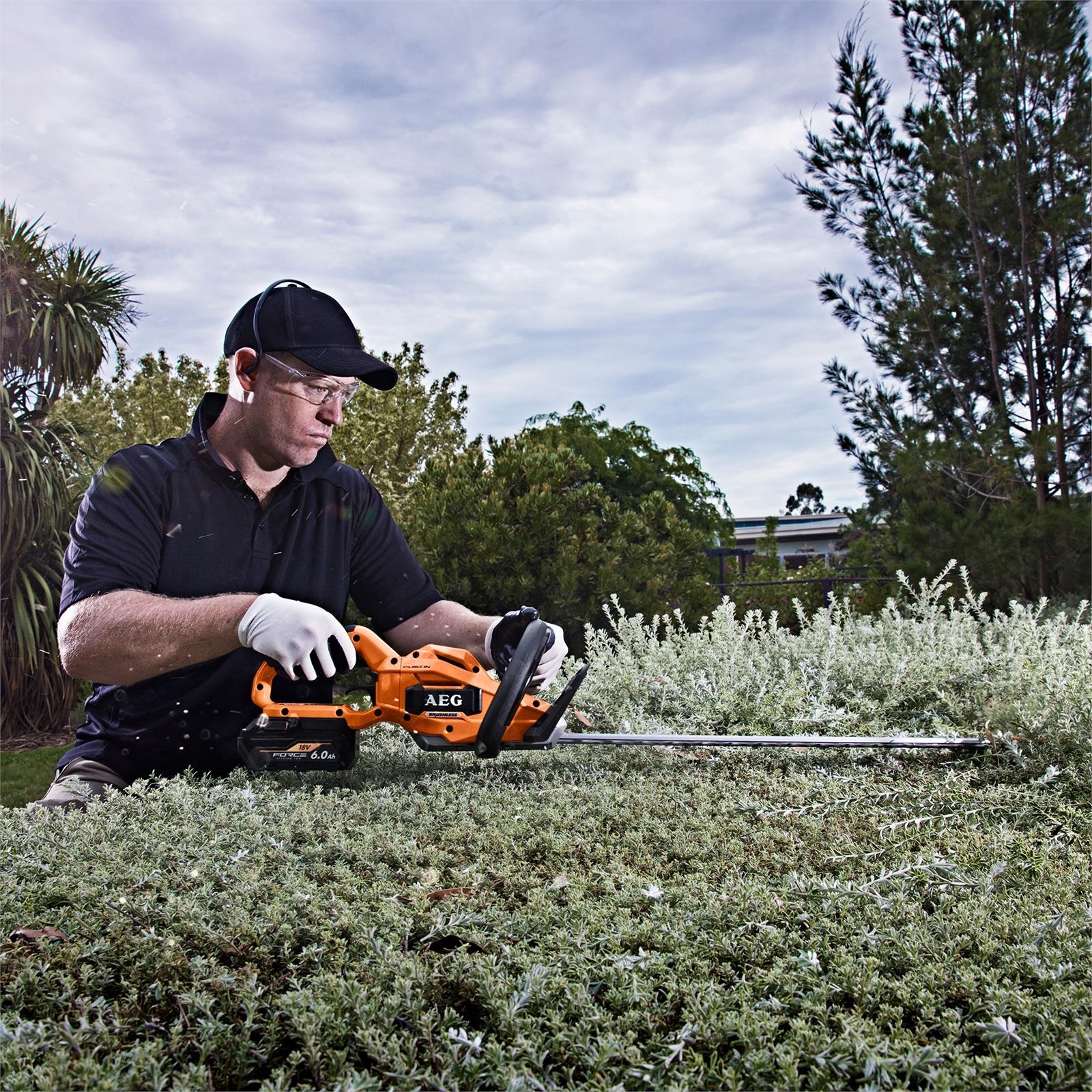 AEG 18V 6.0Ah 550mm Fusion Hedge Trimmer Kit Bunnings Australia