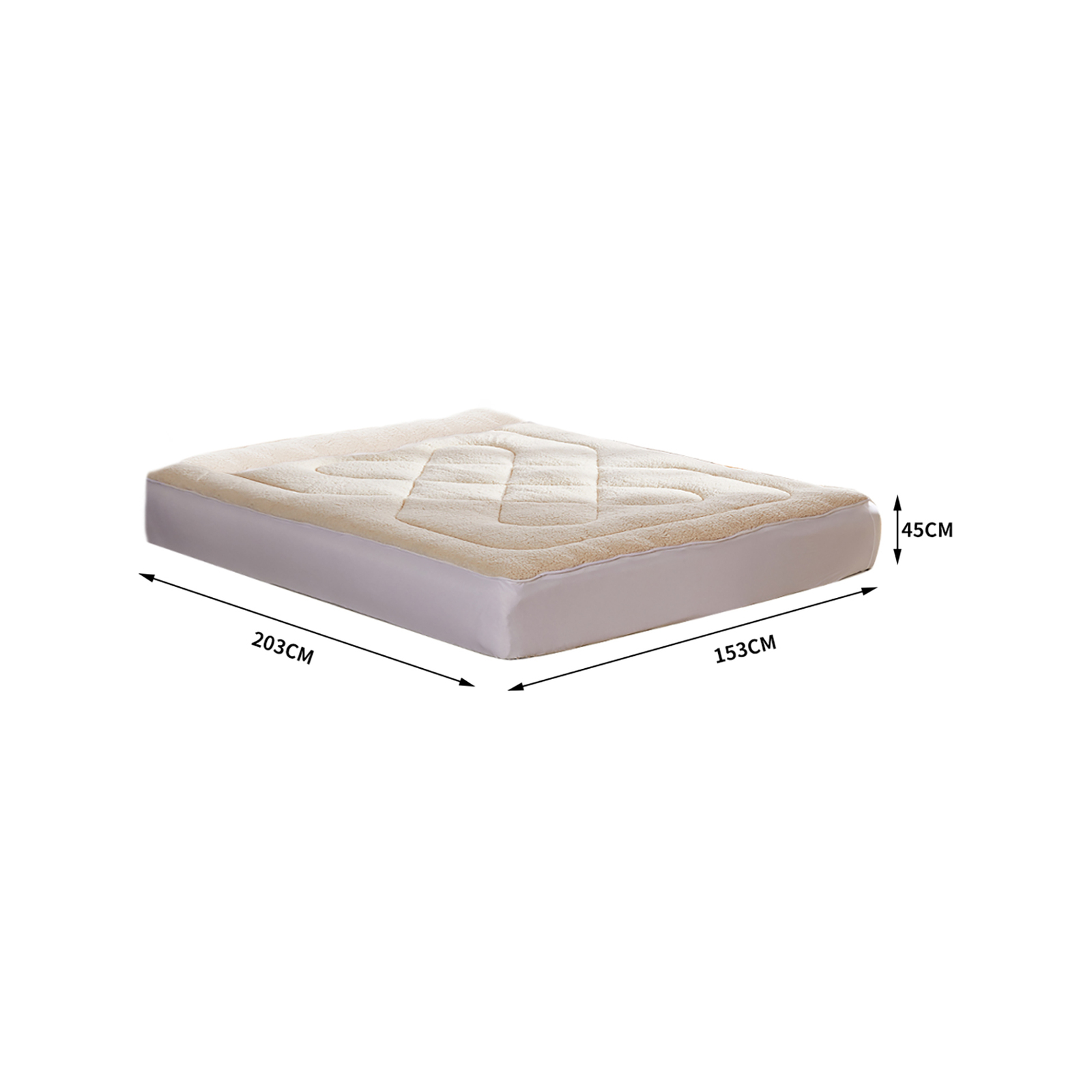 DreamZ Mattress Topper 100 Wool Underlay Reversible Mat Pad Protector