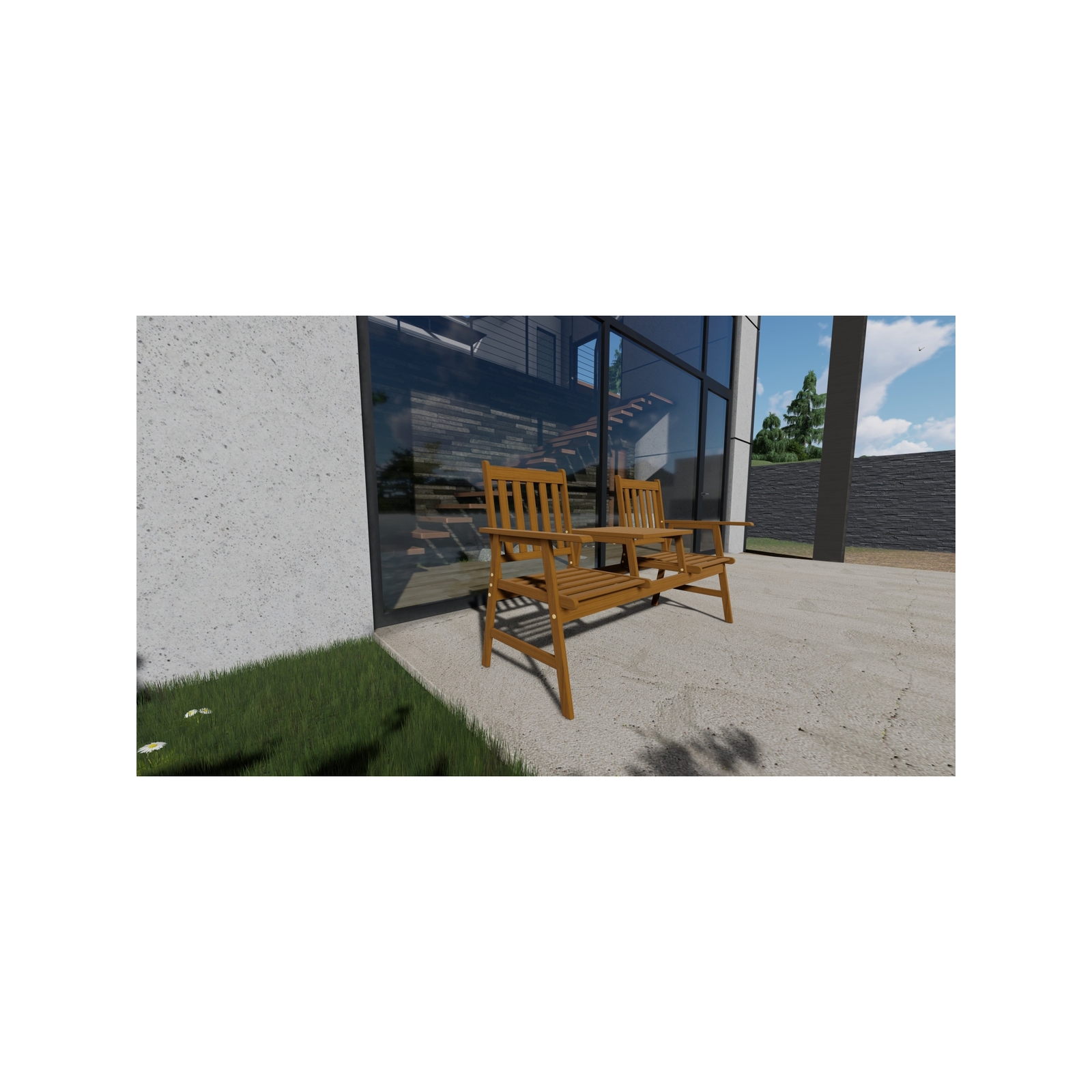 Marquee 1520 x 925 x 610mm Timber Outdoor Bench With Table Bunnings