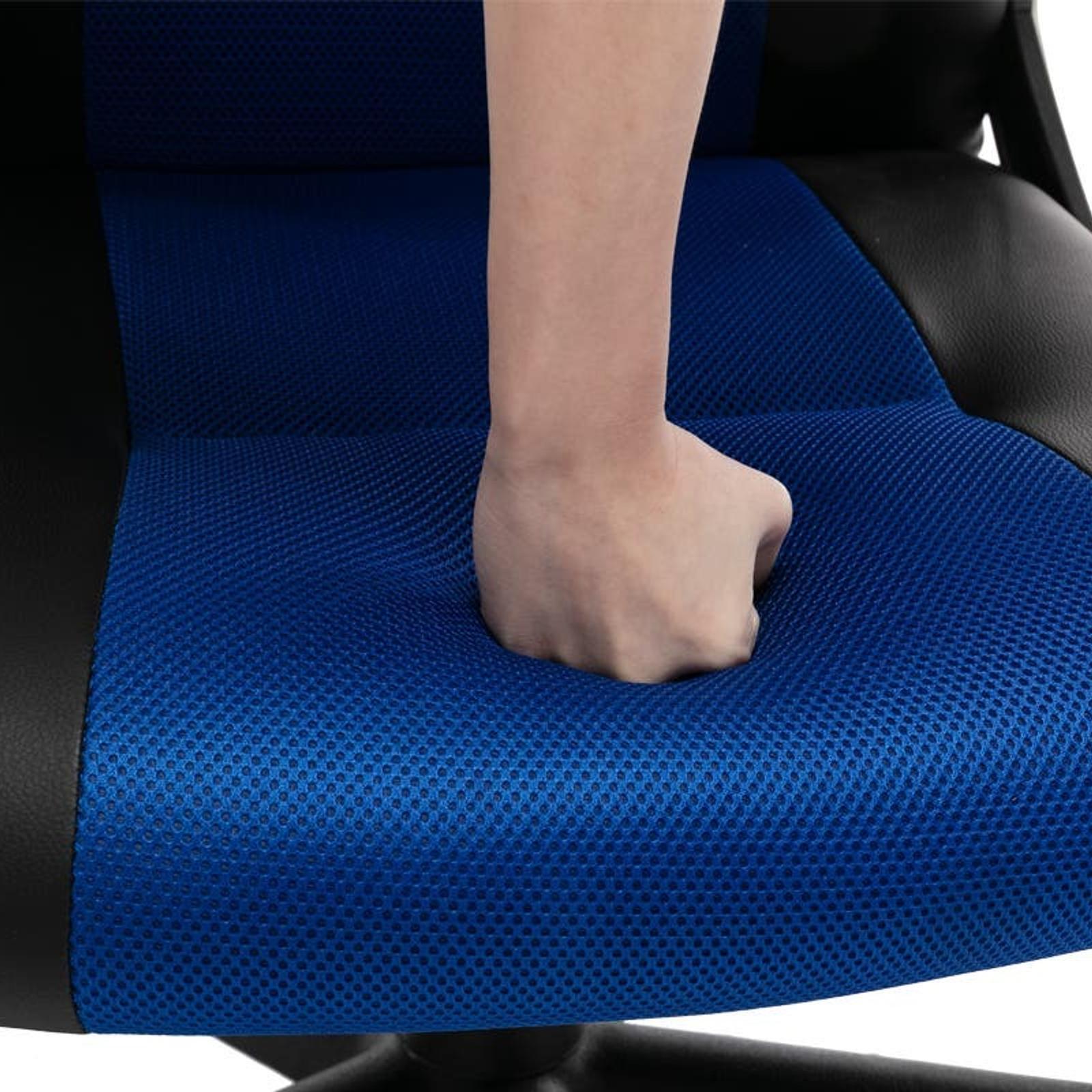 Ergolux Dexter 116cm PU Leather Computer Gaming Chair Blue Bunnings