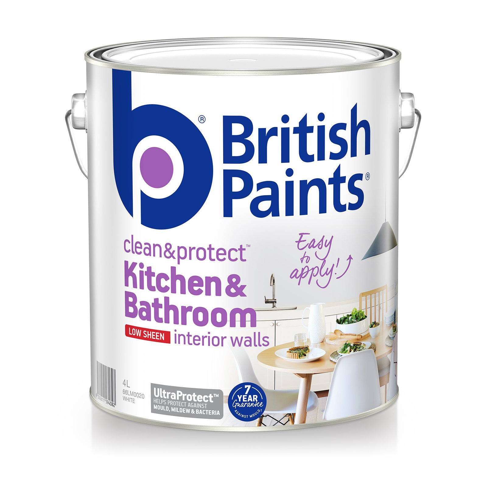 British Paints 4L Clean & Protect Low Sheen White Interior Paint Bunnings New Zealand