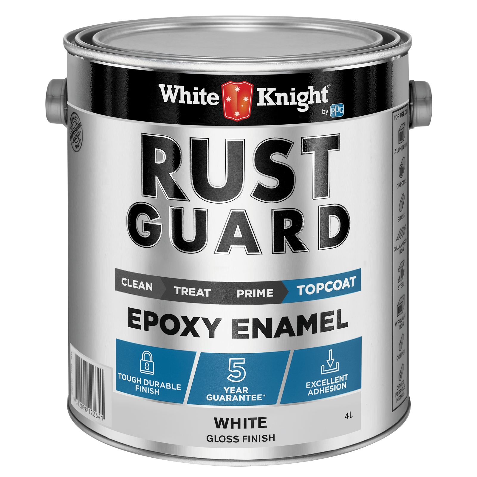 White Knight Rust Guard 4L White Gloss Epoxy Enamel Paint Bunnings