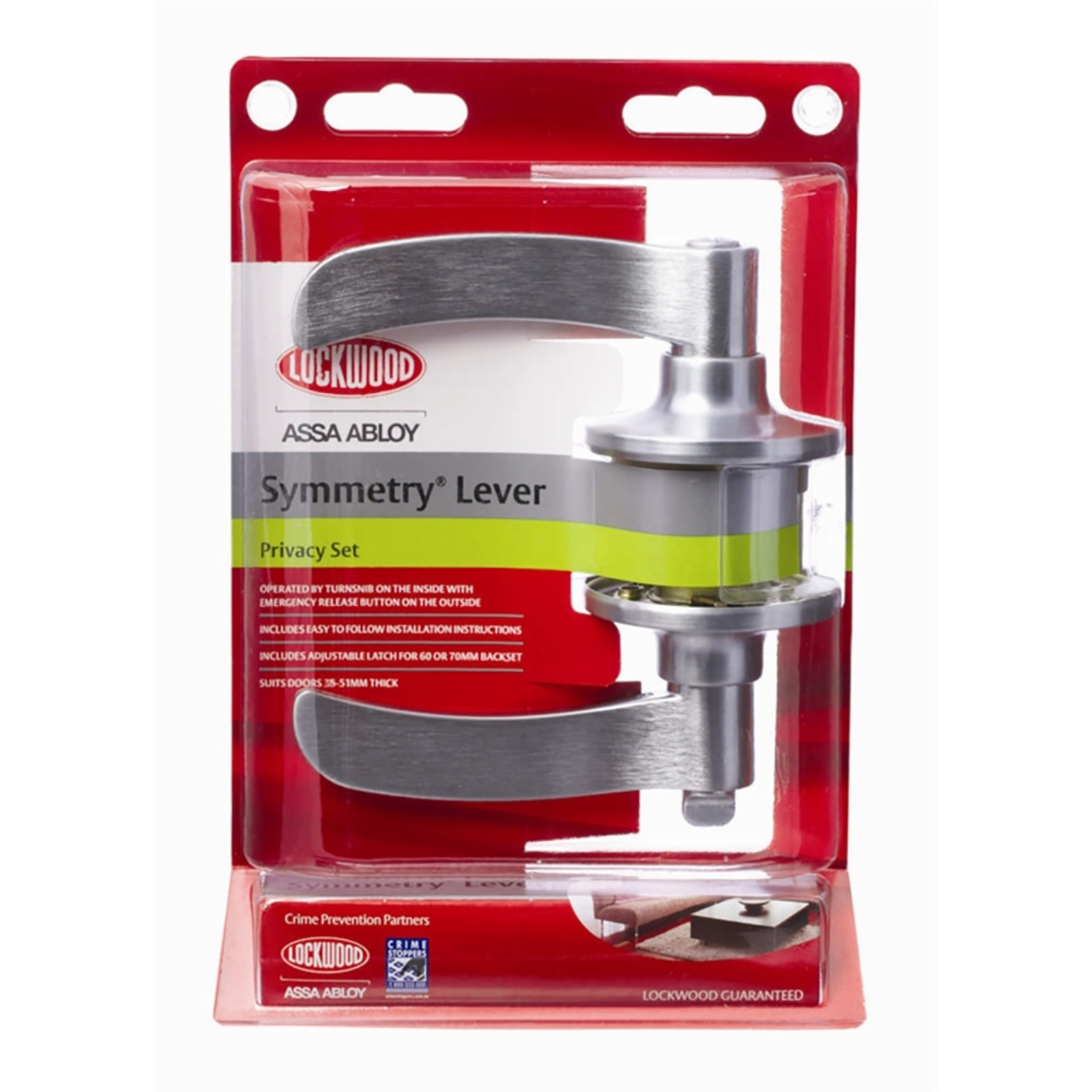 Lockwood Satin Chrome Symmetry Privacy Lever Bunnings Australia