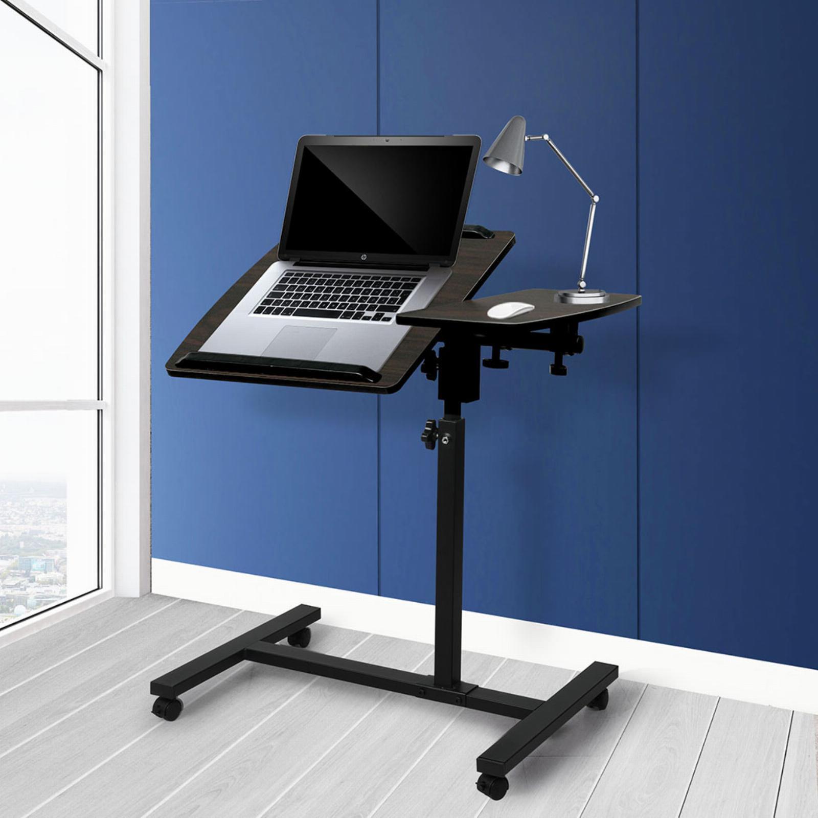 Levede Mobile Laptop Desk Adjustable Table Stand Dark Brown Bunnings
