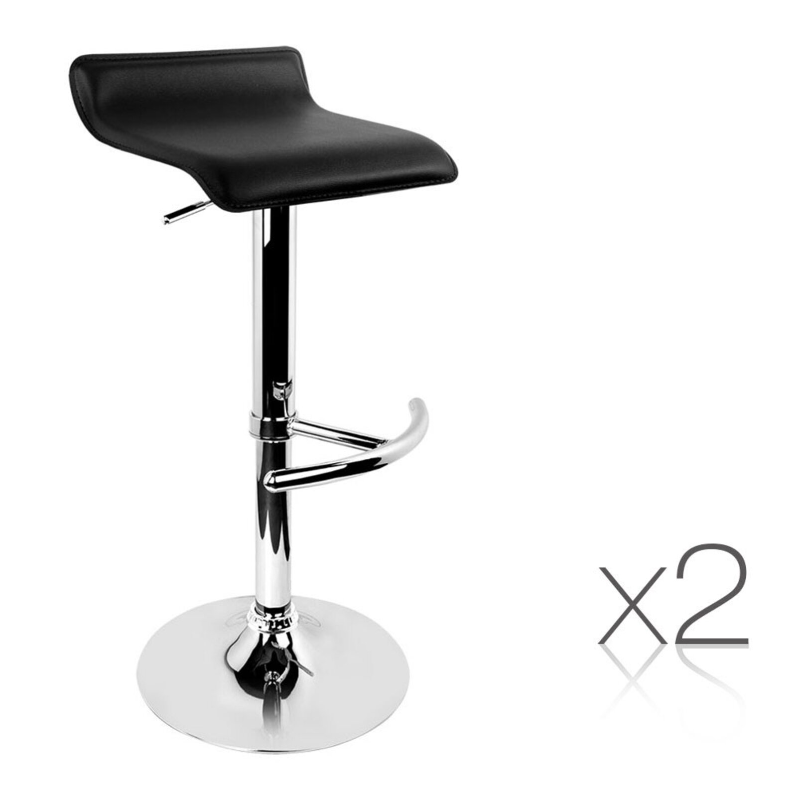 Artiss Set of 2 PU Leather Bar Stools Black Bunnings Australia