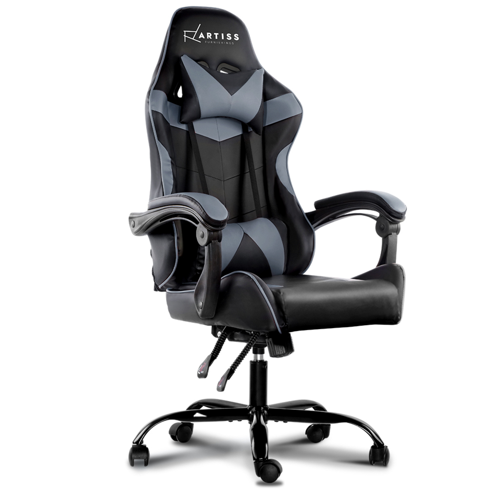 Artiss Mecka Black & Grey PU Leather Recliner Office