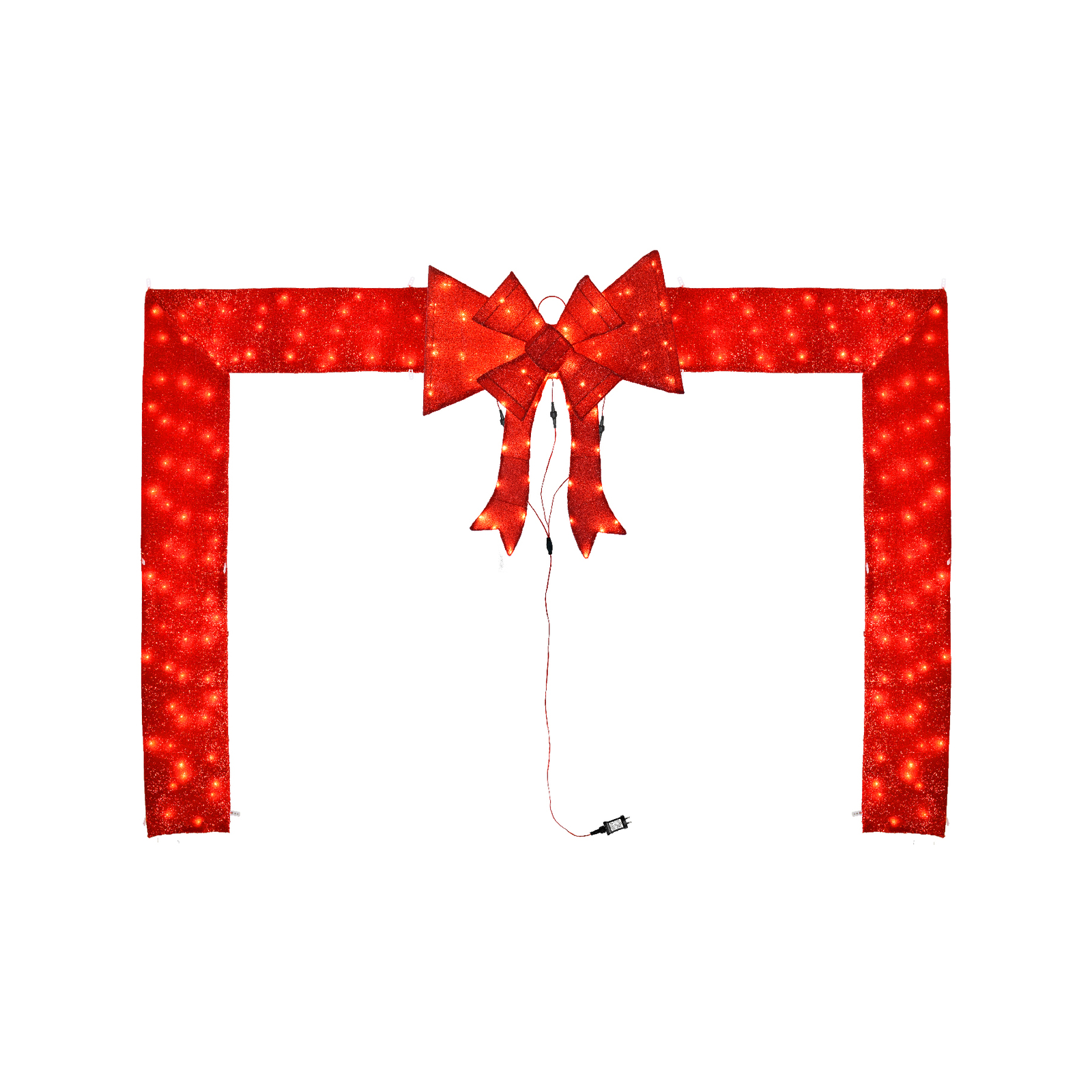 Click Low Voltage Giant Bow And Ribbons Lighted Door Frame Decoration