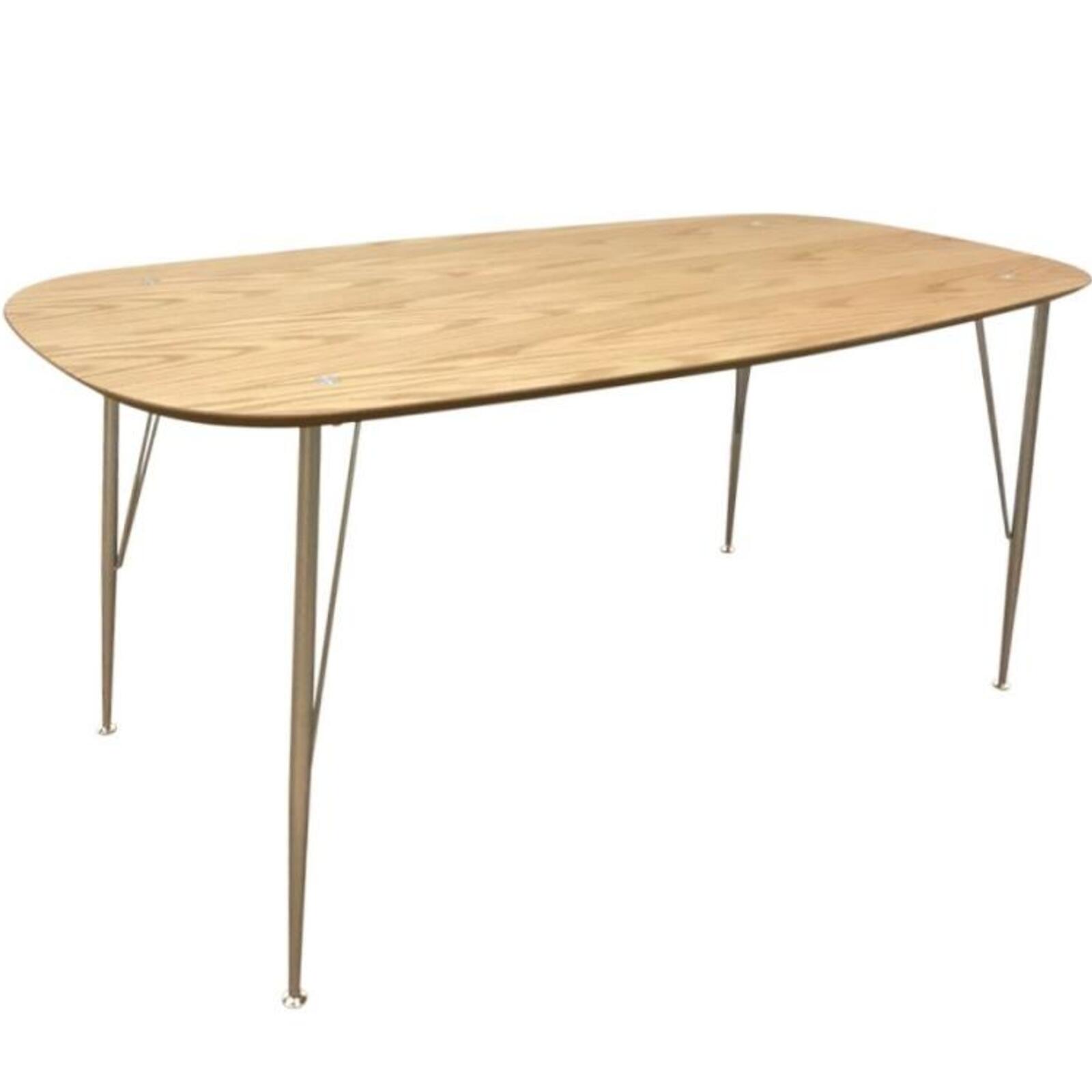 6IXTY2 Scandinavian Wooden Dining Table Large 220cm Metal Legs