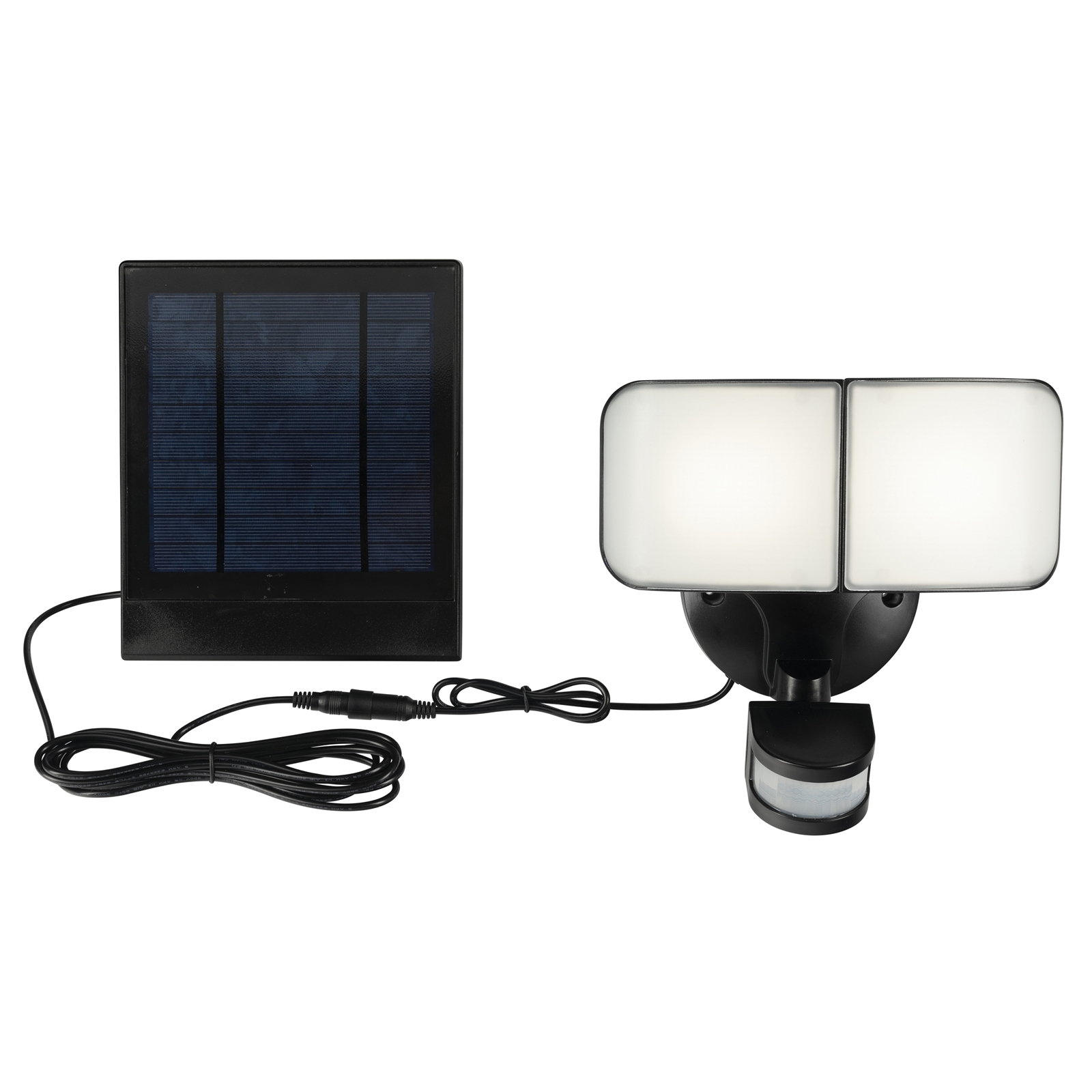 Brilliant Lighting 7W Black Middleton Security Solar Sensor Twin Light