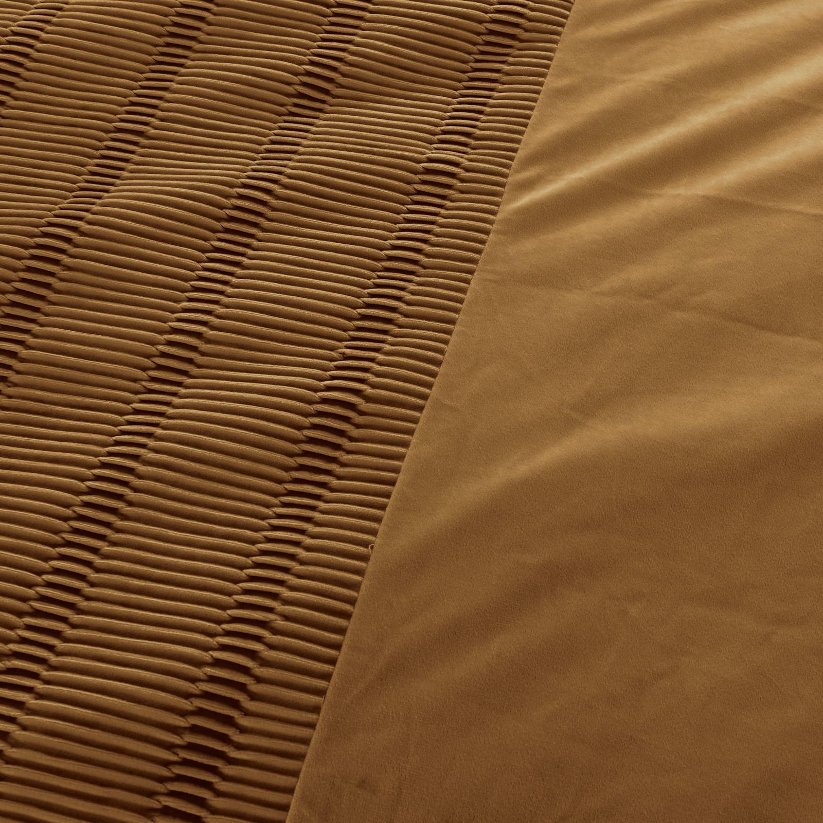 Dreamaker Ripple Poly Velvet Rust Quilt Cover Set Super King Bed