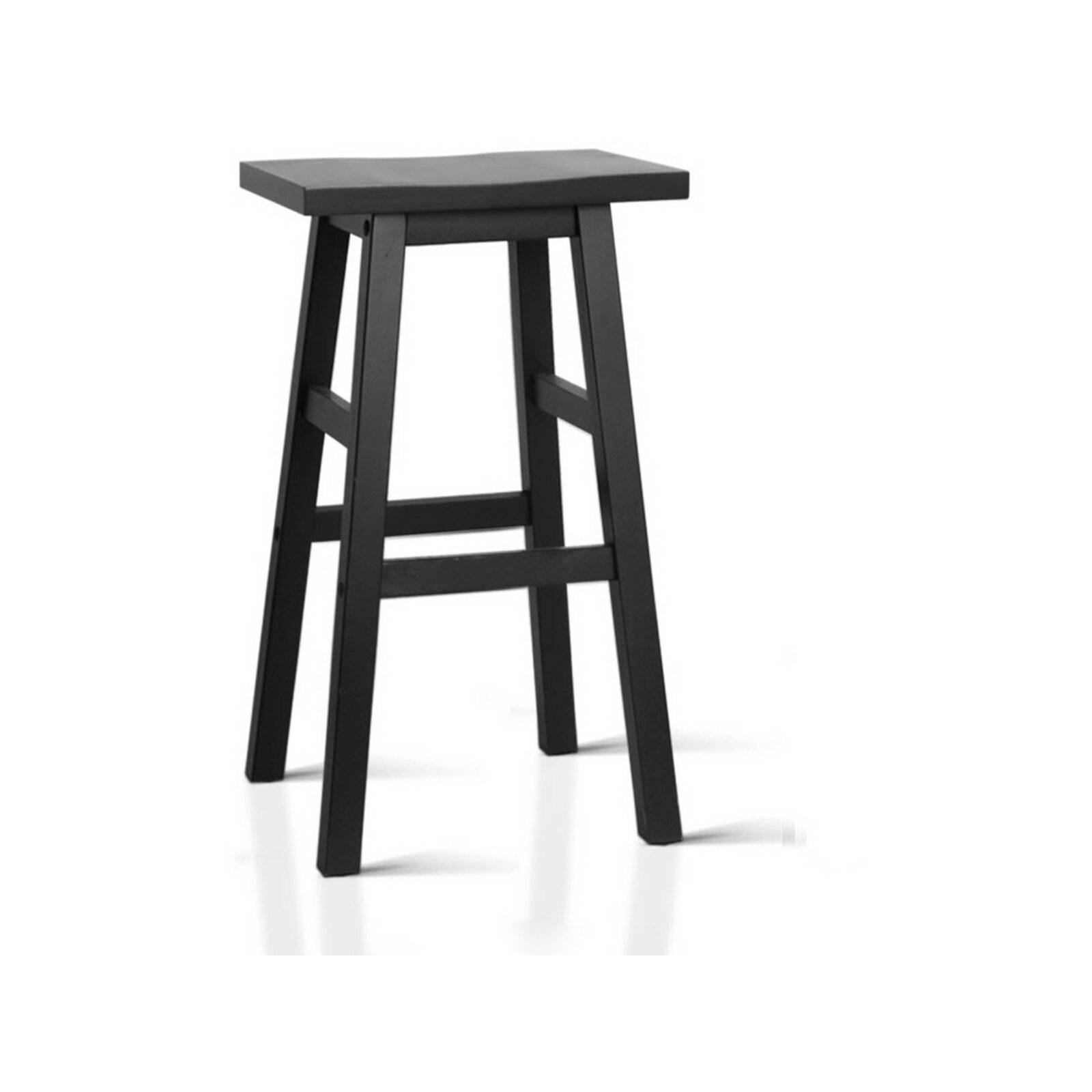 Artiss Bar Stools Kitchen Stool Wooden Chairs Black BADEN x2 Bunnings