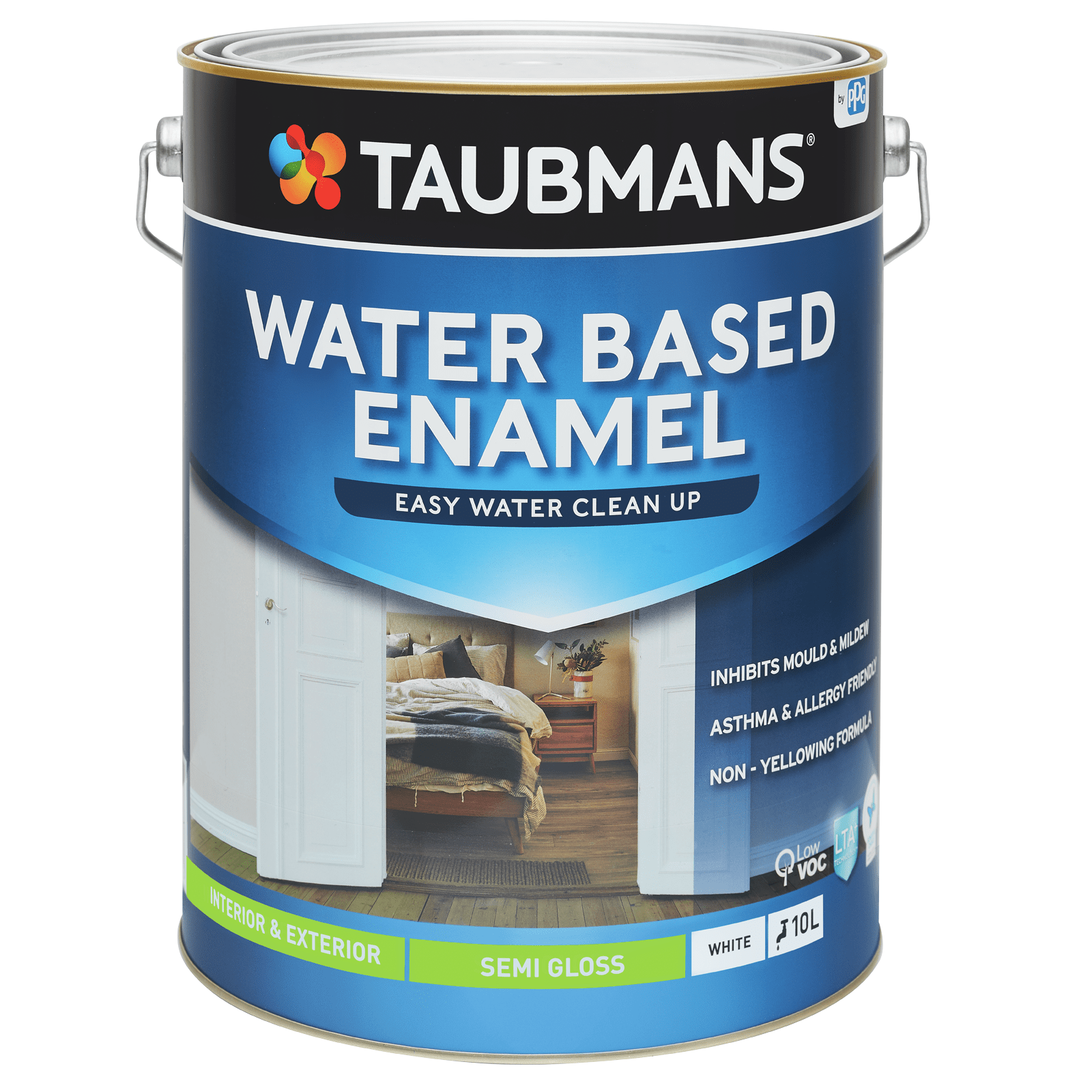 Taubmans Water Based Enamel White Semi Gloss Enamel 10L Bunnings