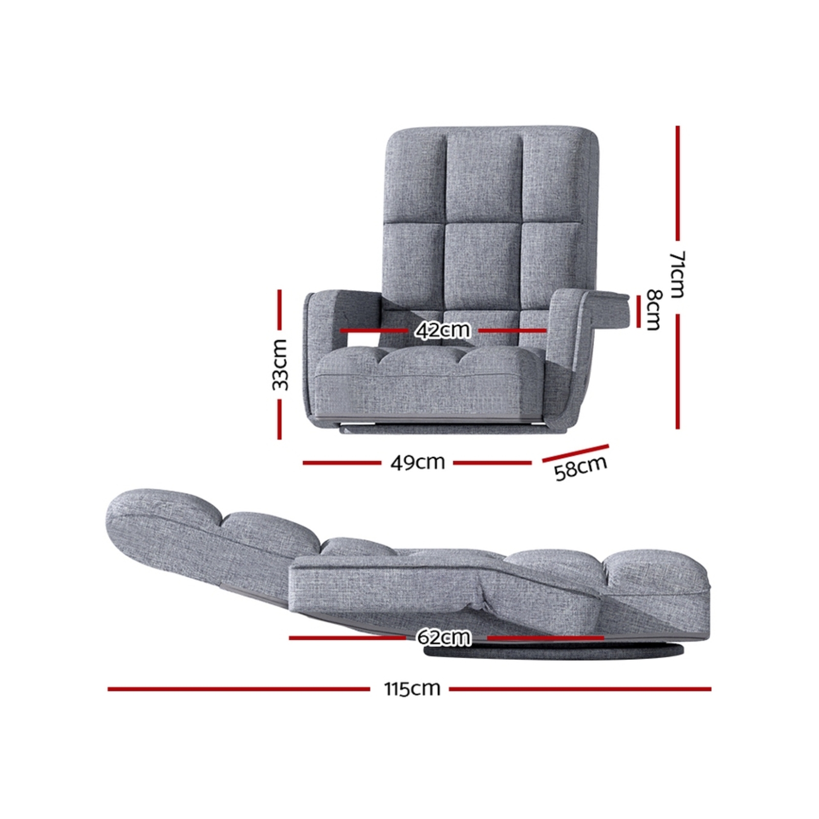 Artiss Floor Sofa Lounge Chair Swivel Grey Bunnings Australia