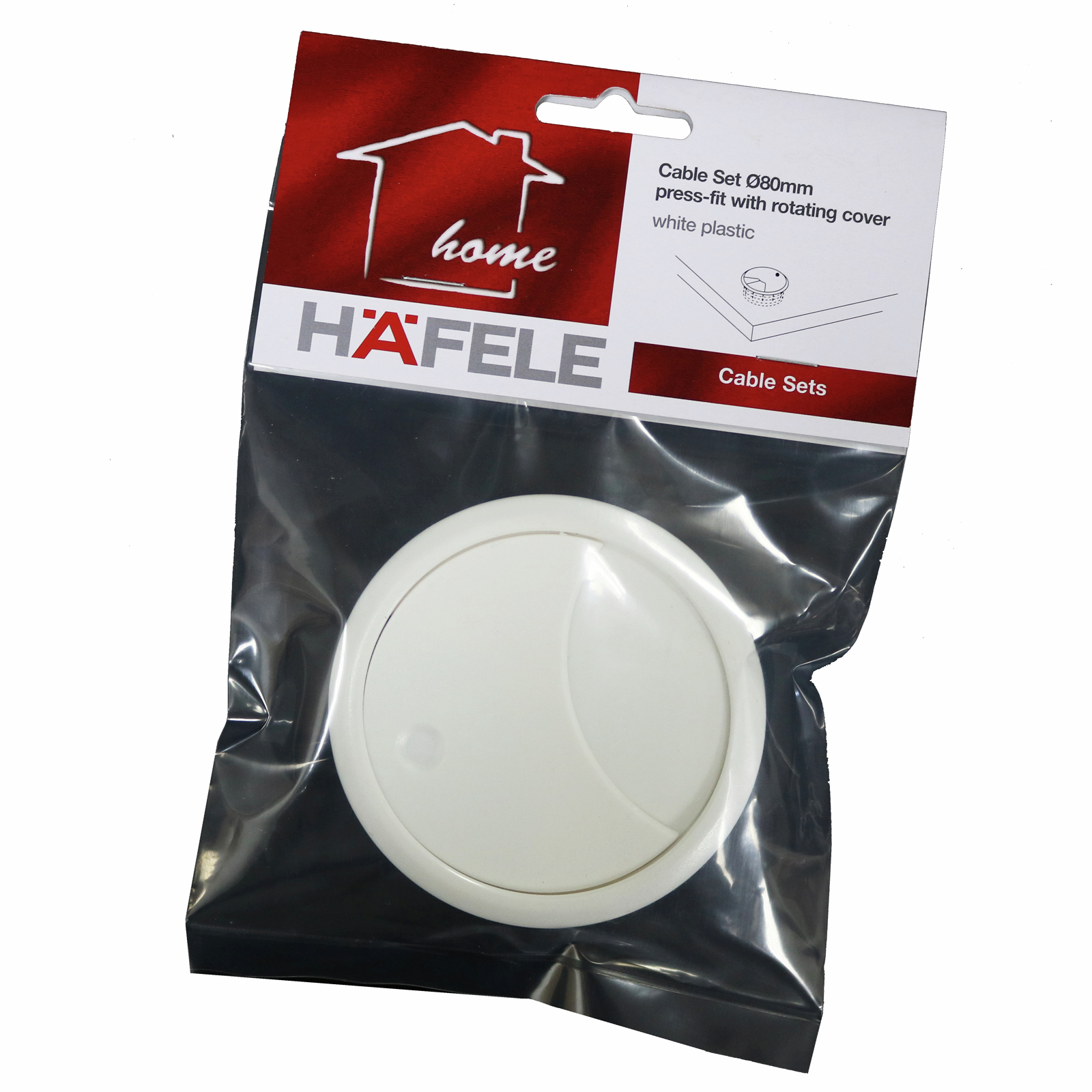 Hafele 80mm White Press Fit Cable Outlet Bunnings New Zealand