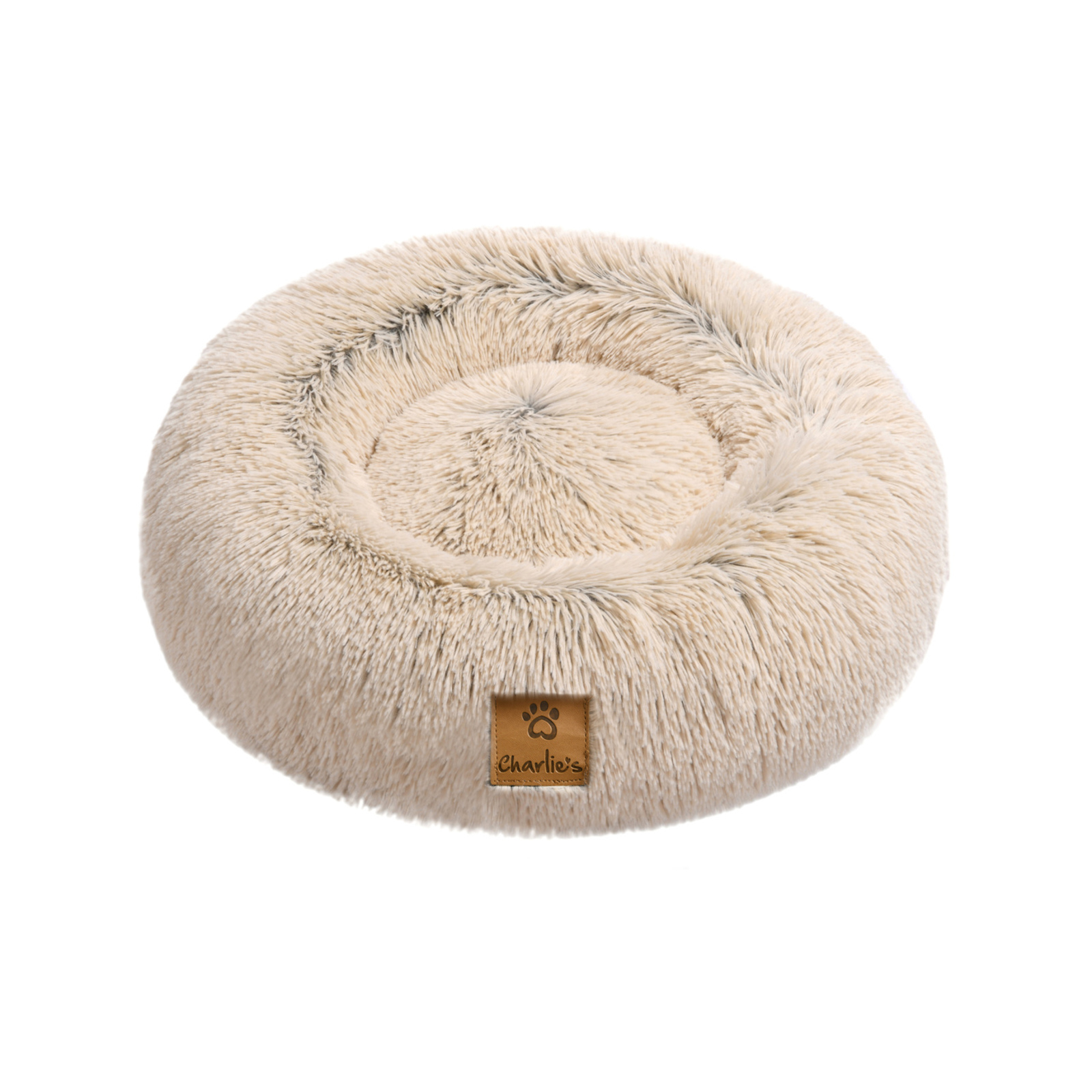 Charlie's Faux Chinchilla Calming Dog Bed Cream Bunnings Australia
