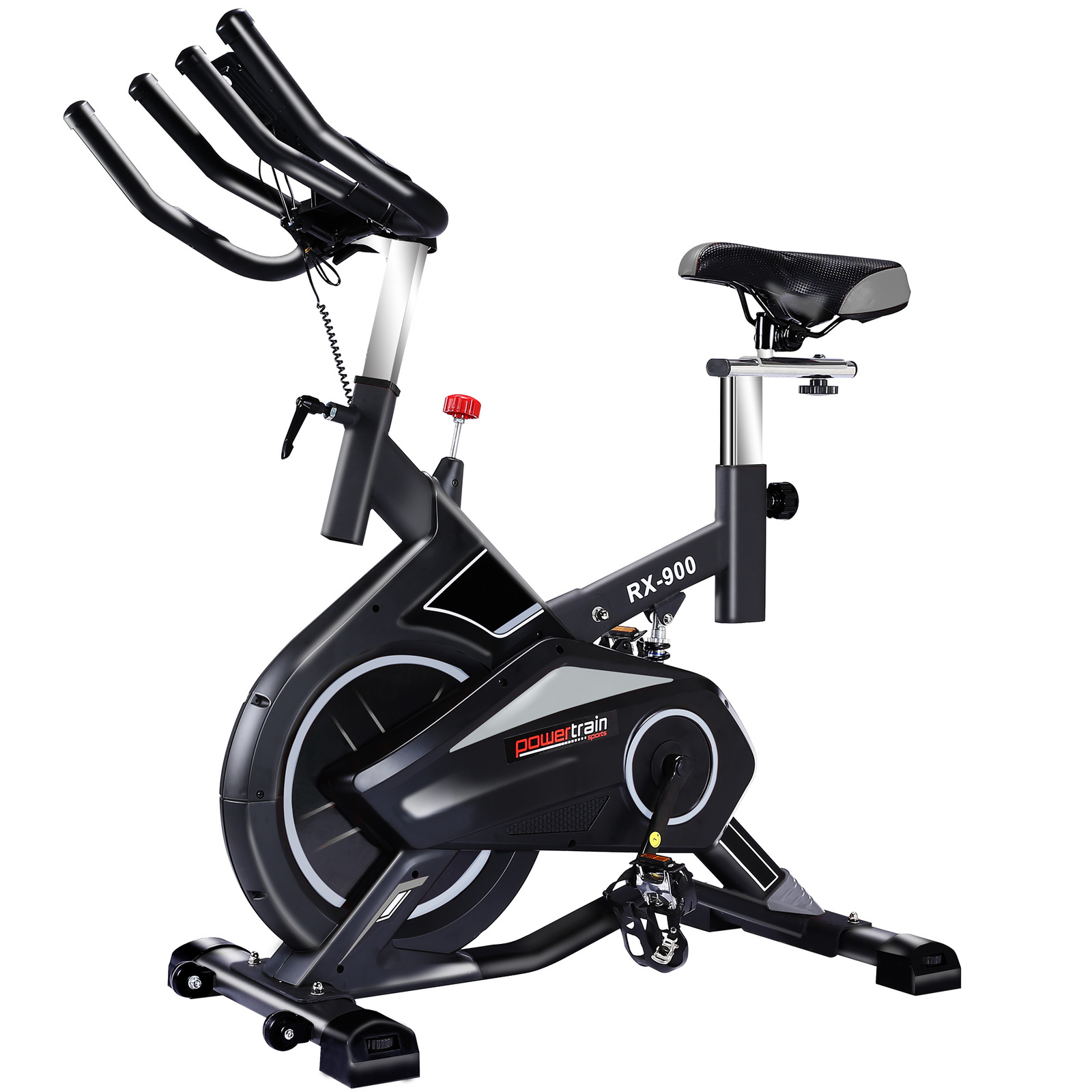 PowerTrain RX900 Exercise Spin Bike Cardio Cycle Silver Bunnings Australia
