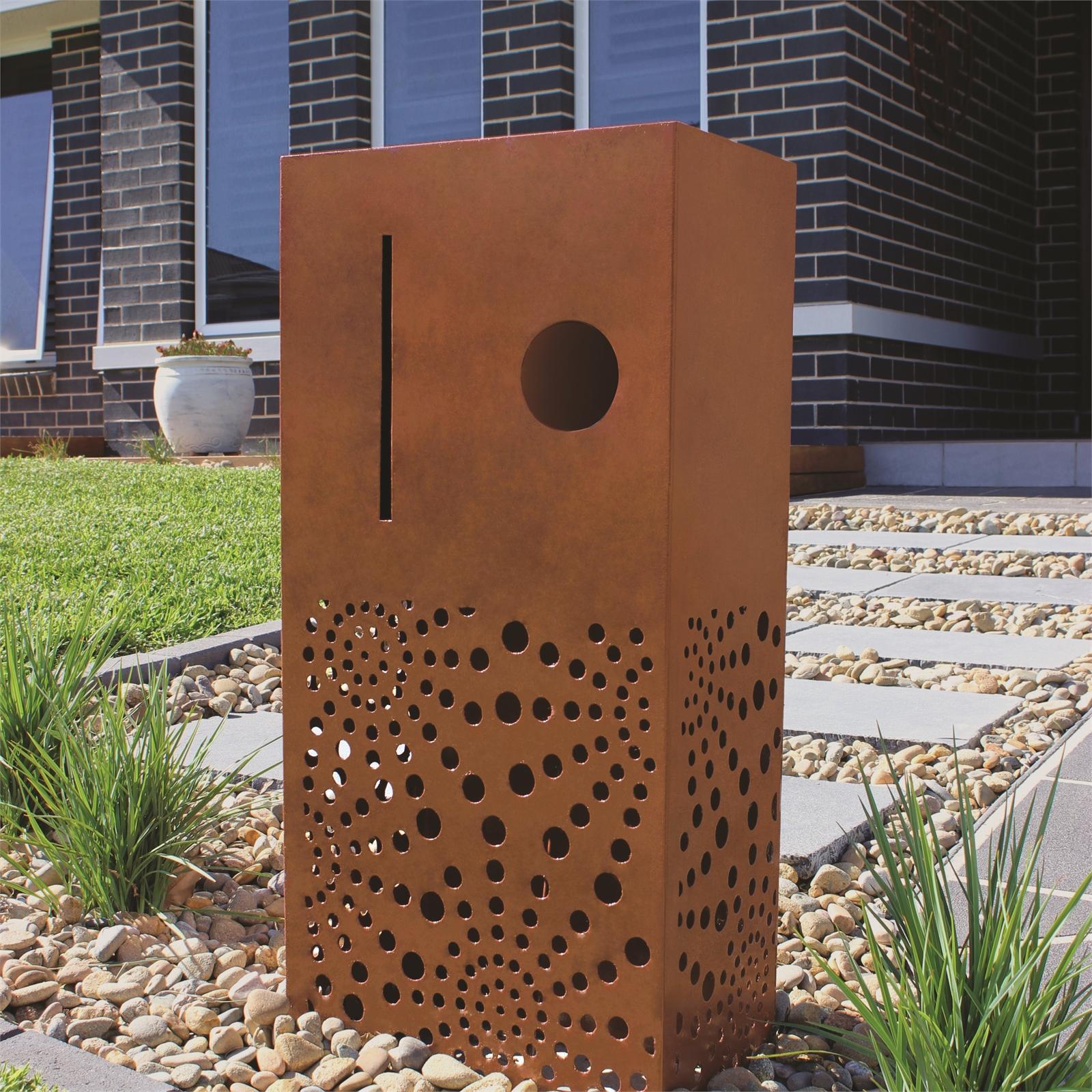 Elite Letterboxes Centric Rust Pillar Letterbox Bunnings Australia
