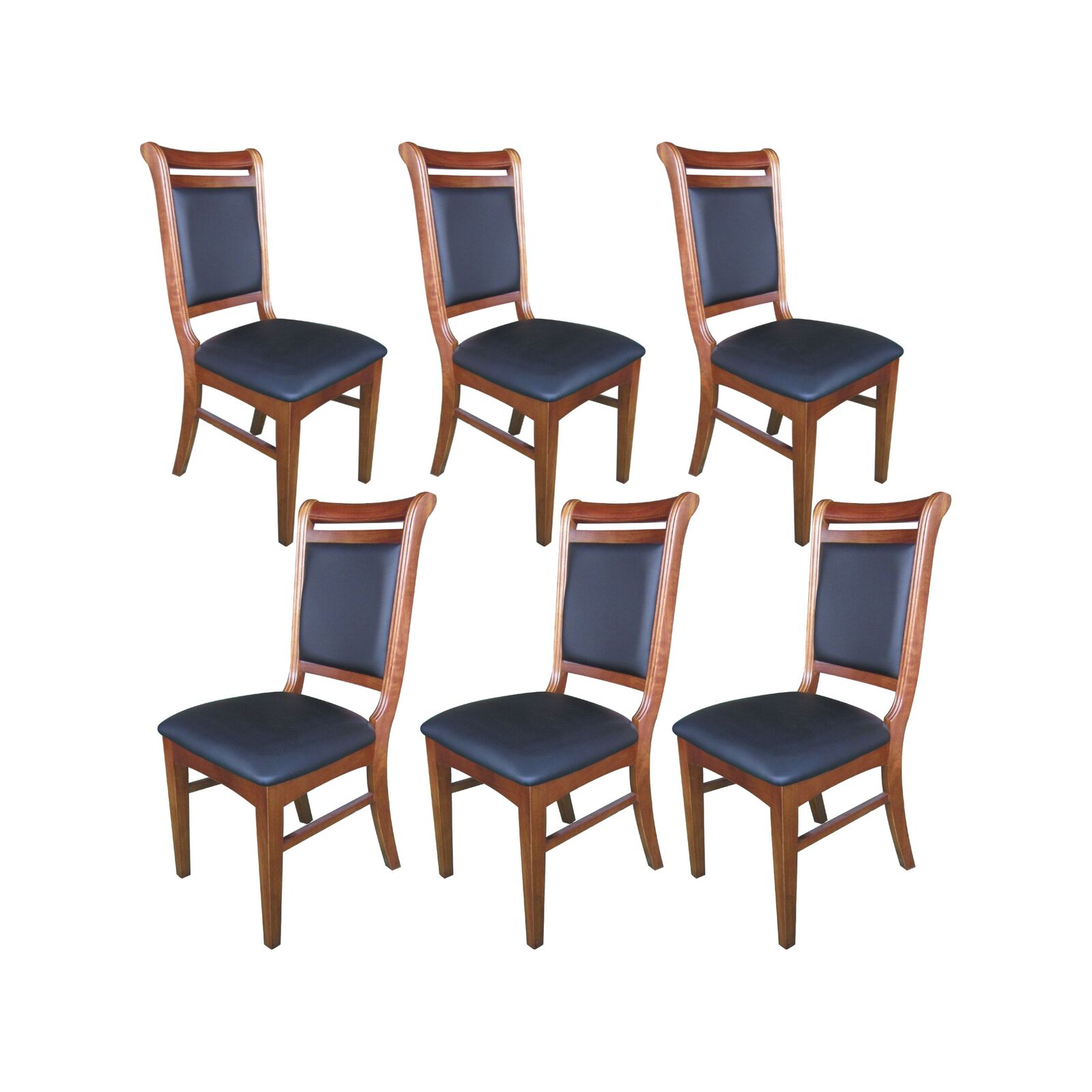 Cooma Dining Chair Set of 6 PU Leather Seat Solid Rose Gum Timber Wood