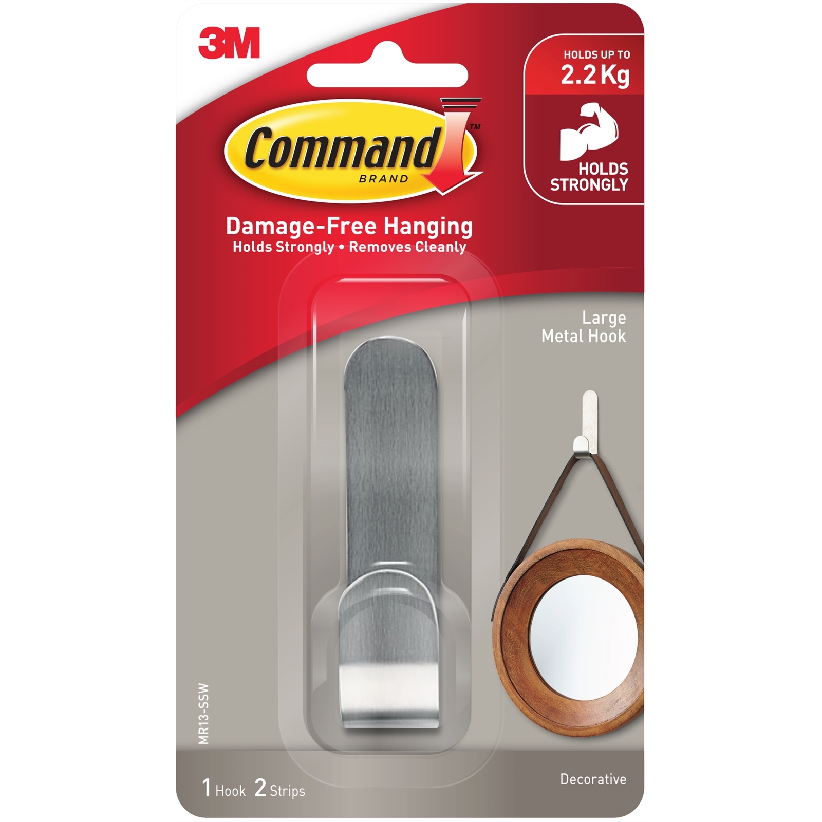 Command Large Adhesive Metal Hook 1 Pack Bunnings Australia
