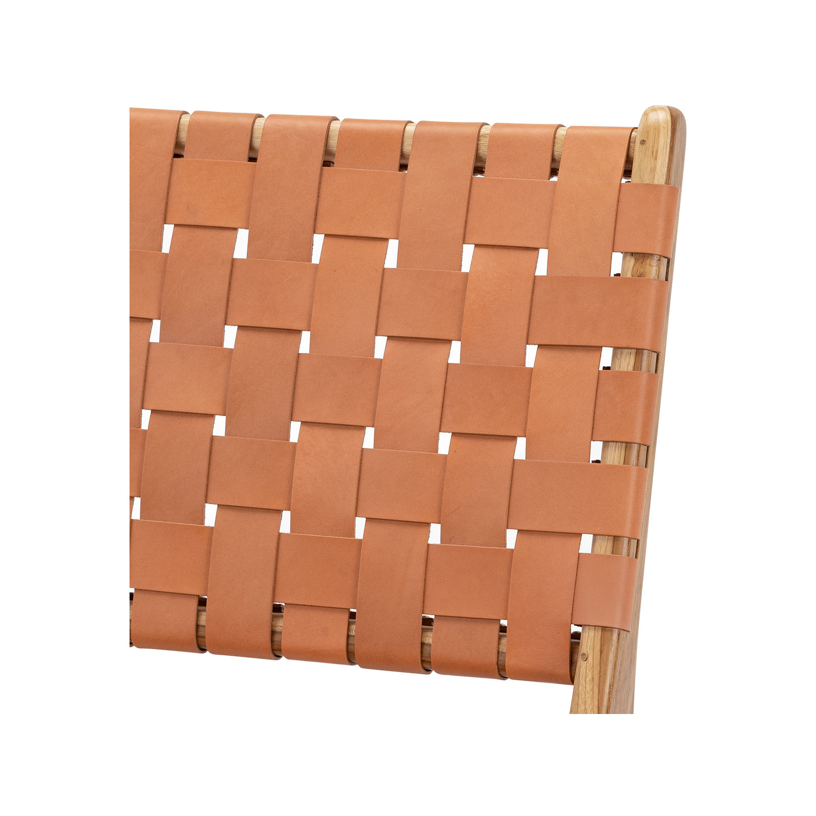 Lazie Teak & Natural Tan Leather Strapping Lounge Chair Bunnings