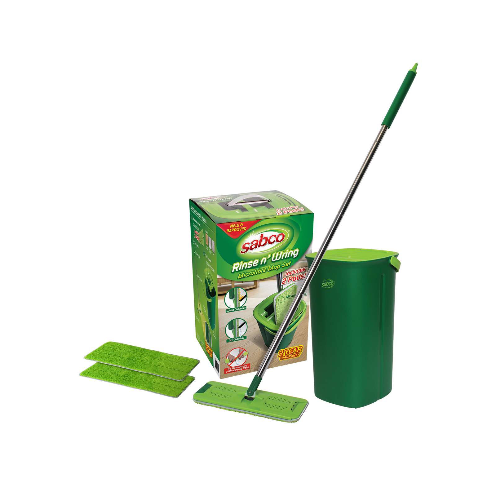 Sabco Rinse N Wring Complete Flat Mop Set Bunnings Australia