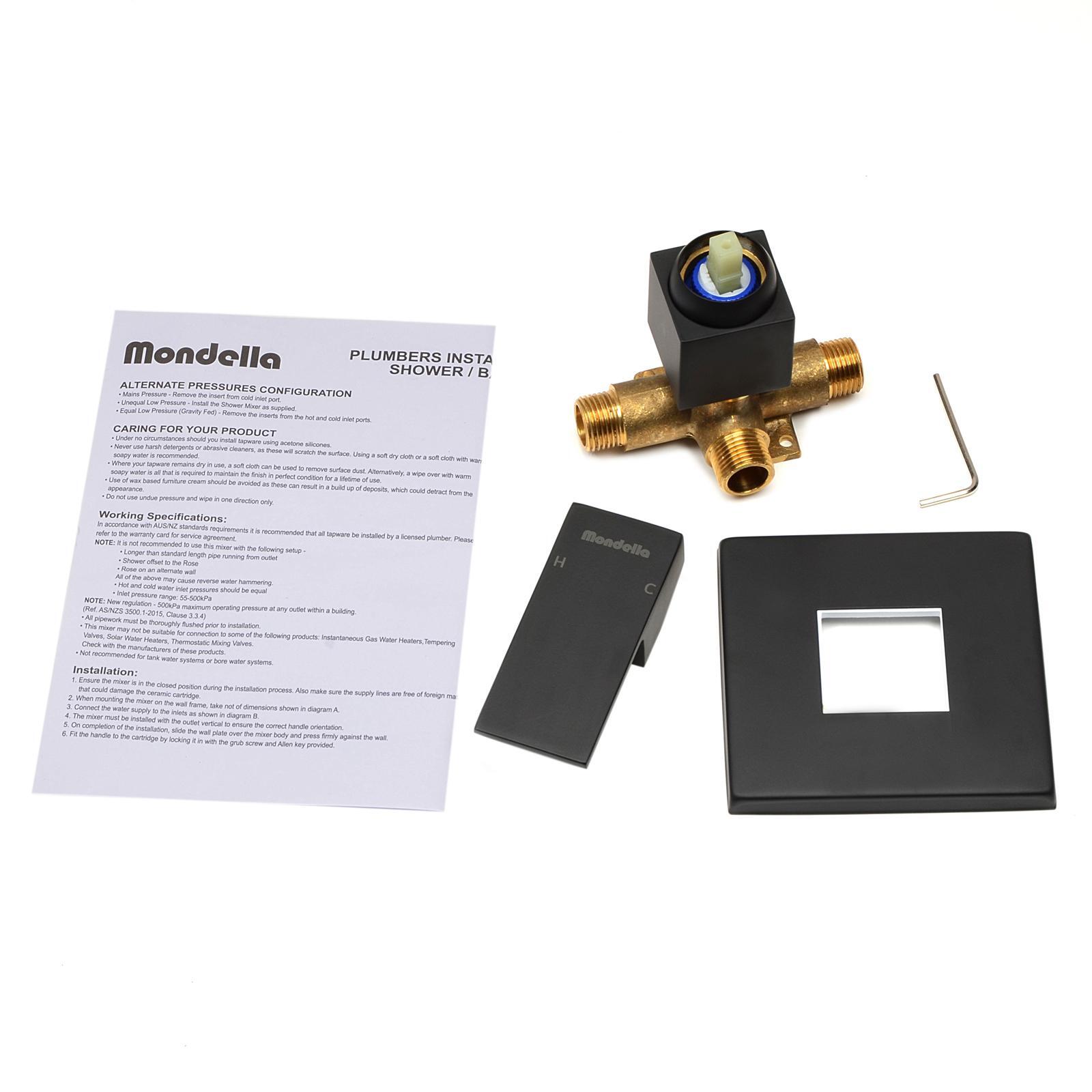 Mondella Matte Black Rococo Shower Mixer Suitable For Unequal / Mains