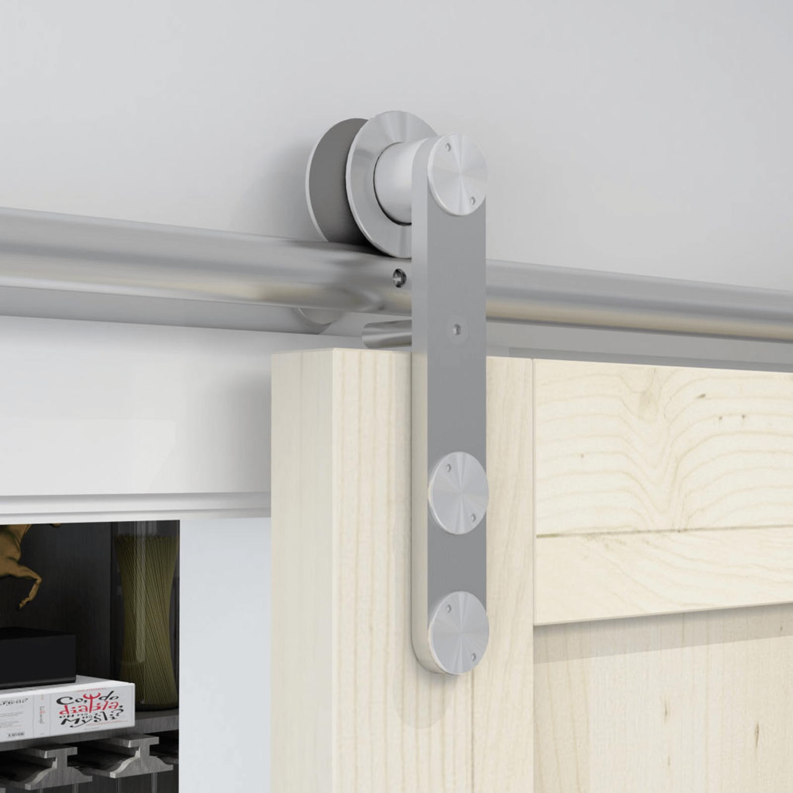 Rolltrak 2000 x 25 x 25mm Round Side Mount Stainless Steel Door Track