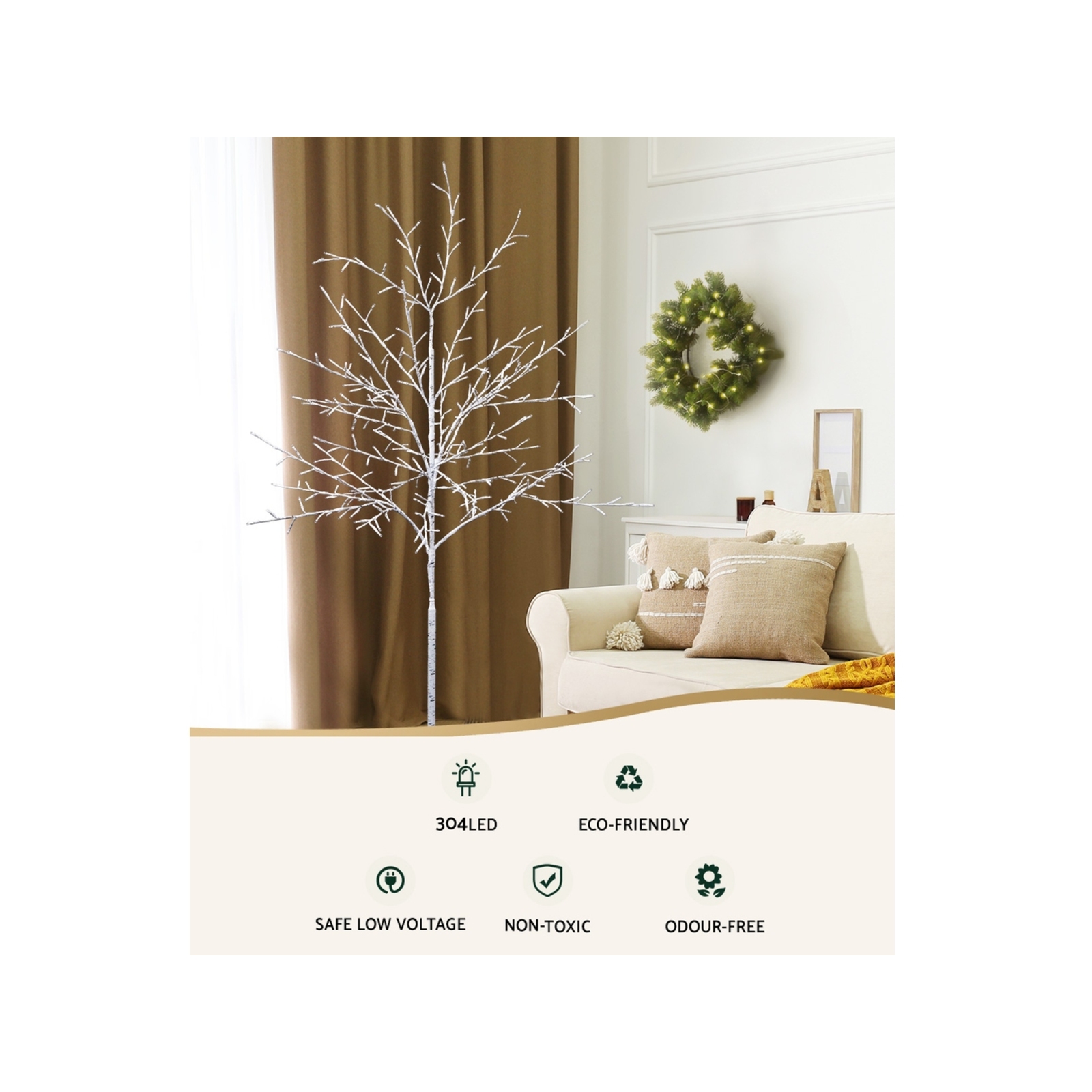 Jingle Jollys Christmas Tree 1.5M 304 LED Trees With Lights Warm White