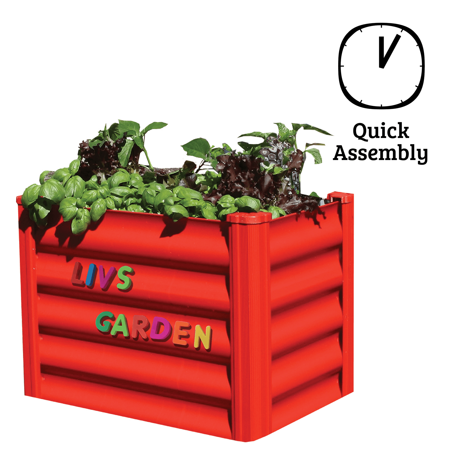 My First Garden 550 x 350 x 410mm Bright Red Raised Garden Bed