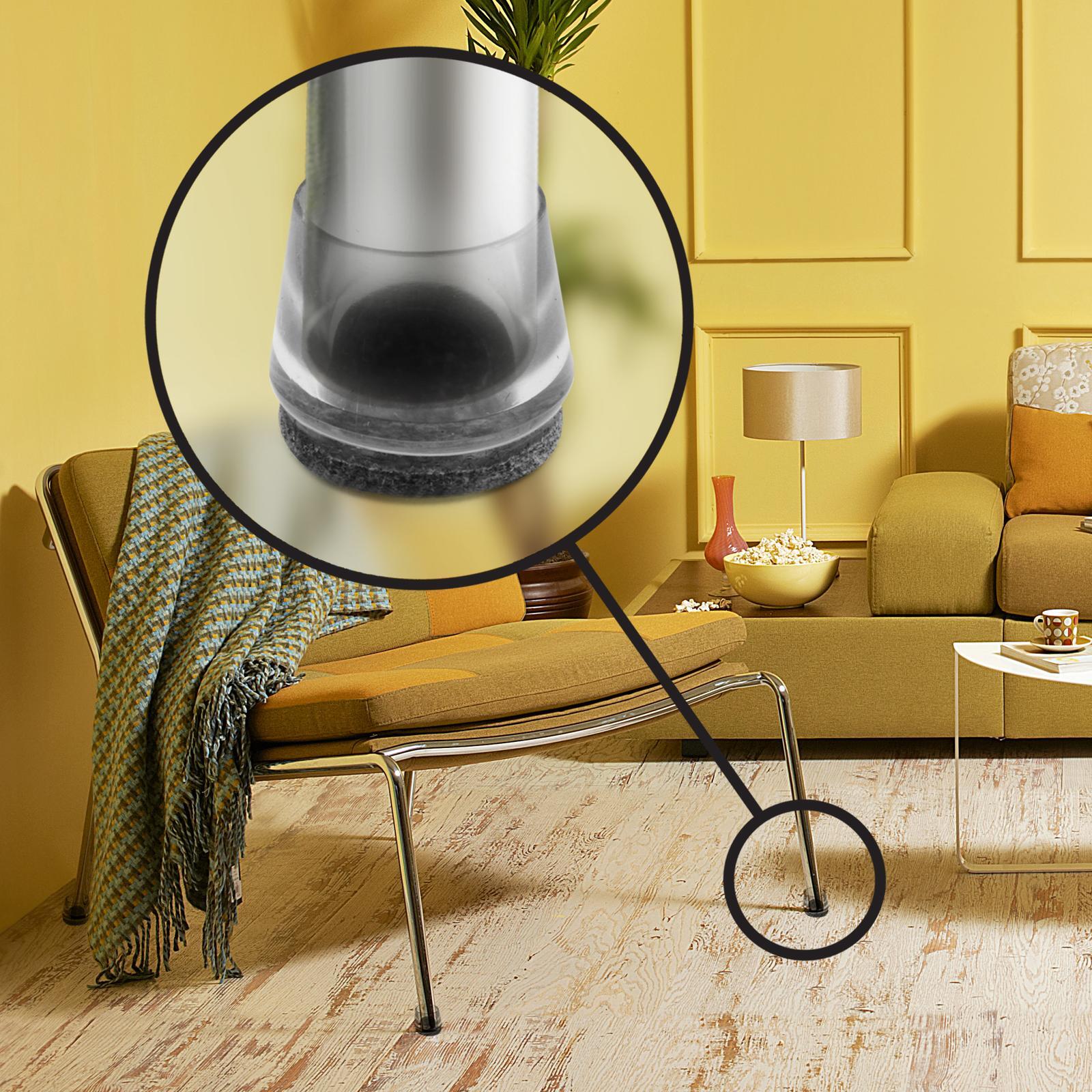 Slipstick 20 24mm Diameter Clear Sleeve Felt Chair Leg Floor