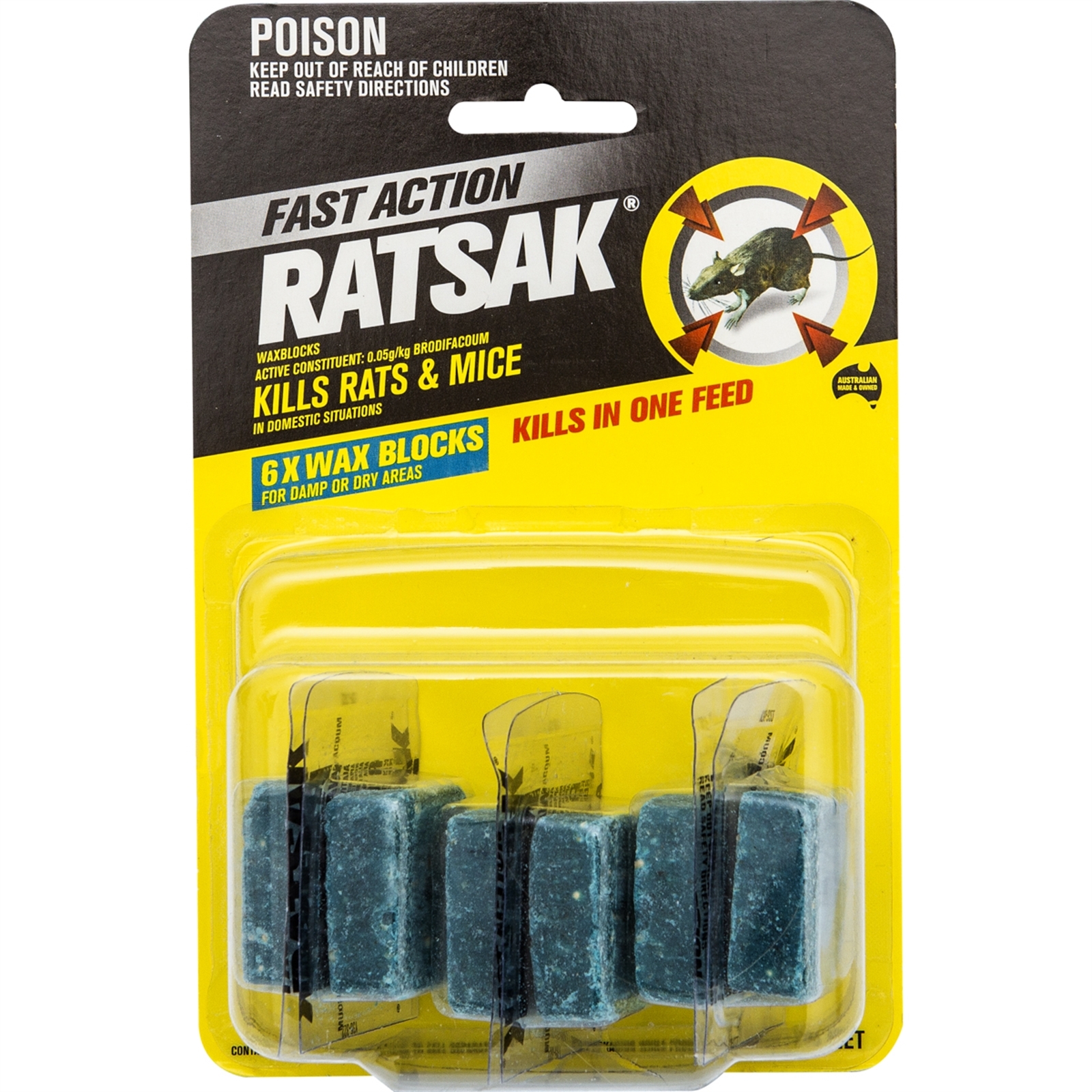 RATSAK Fast Action Wax Blocks 6 Pack Bunnings Australia
