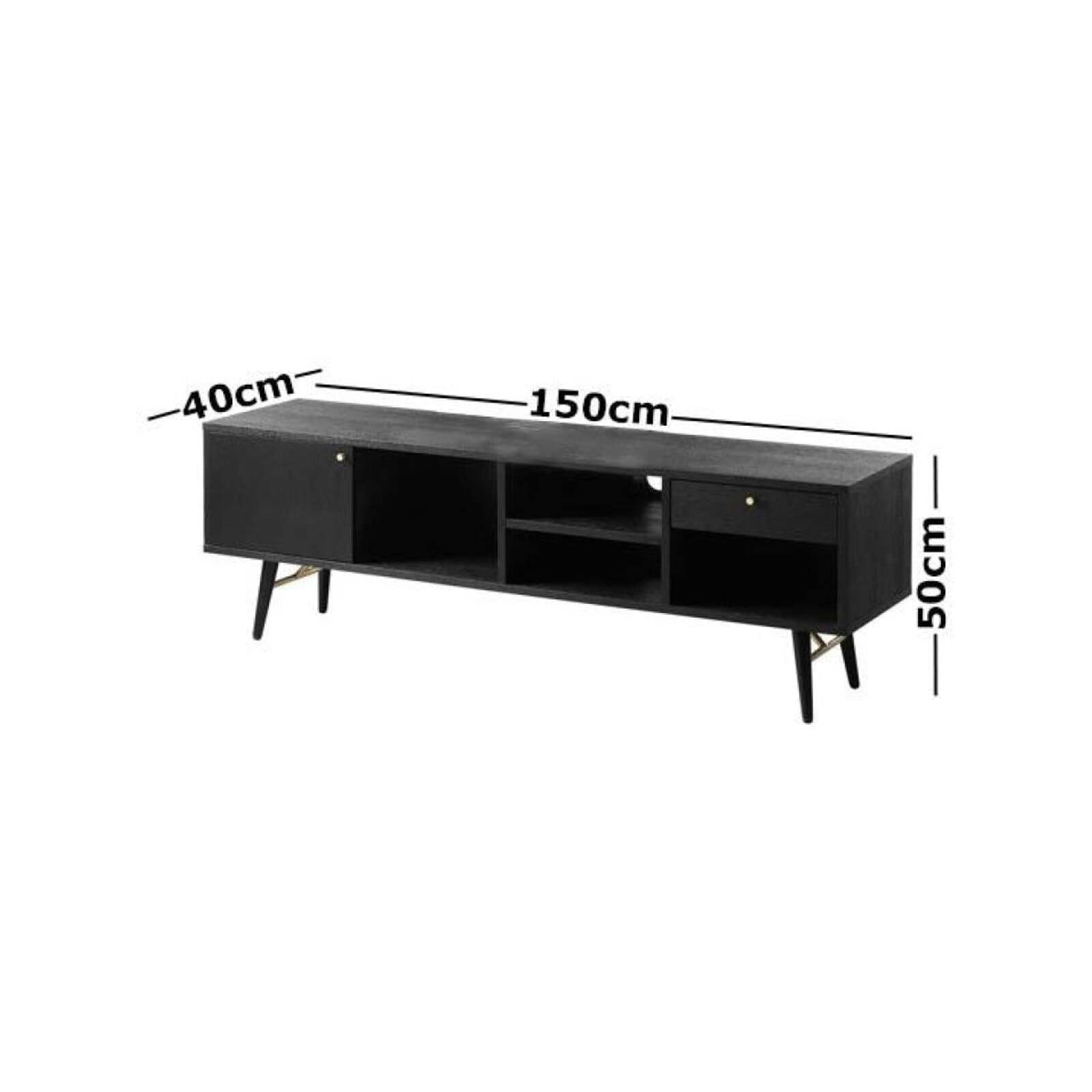 HomeStar Akira TV Stand Entertainment Unit Black Bunnings