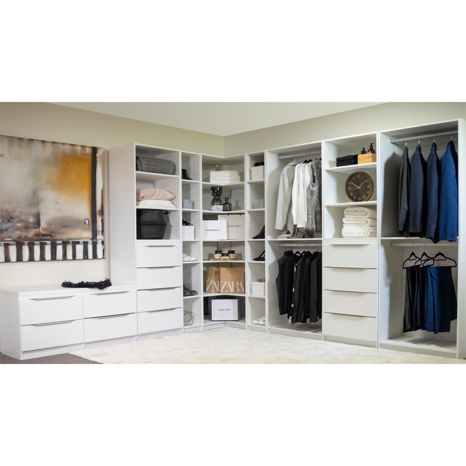 Multistore 2000 x 608 x 450mm Beach 2 Shelves 4 Jumbo Drawers Storage