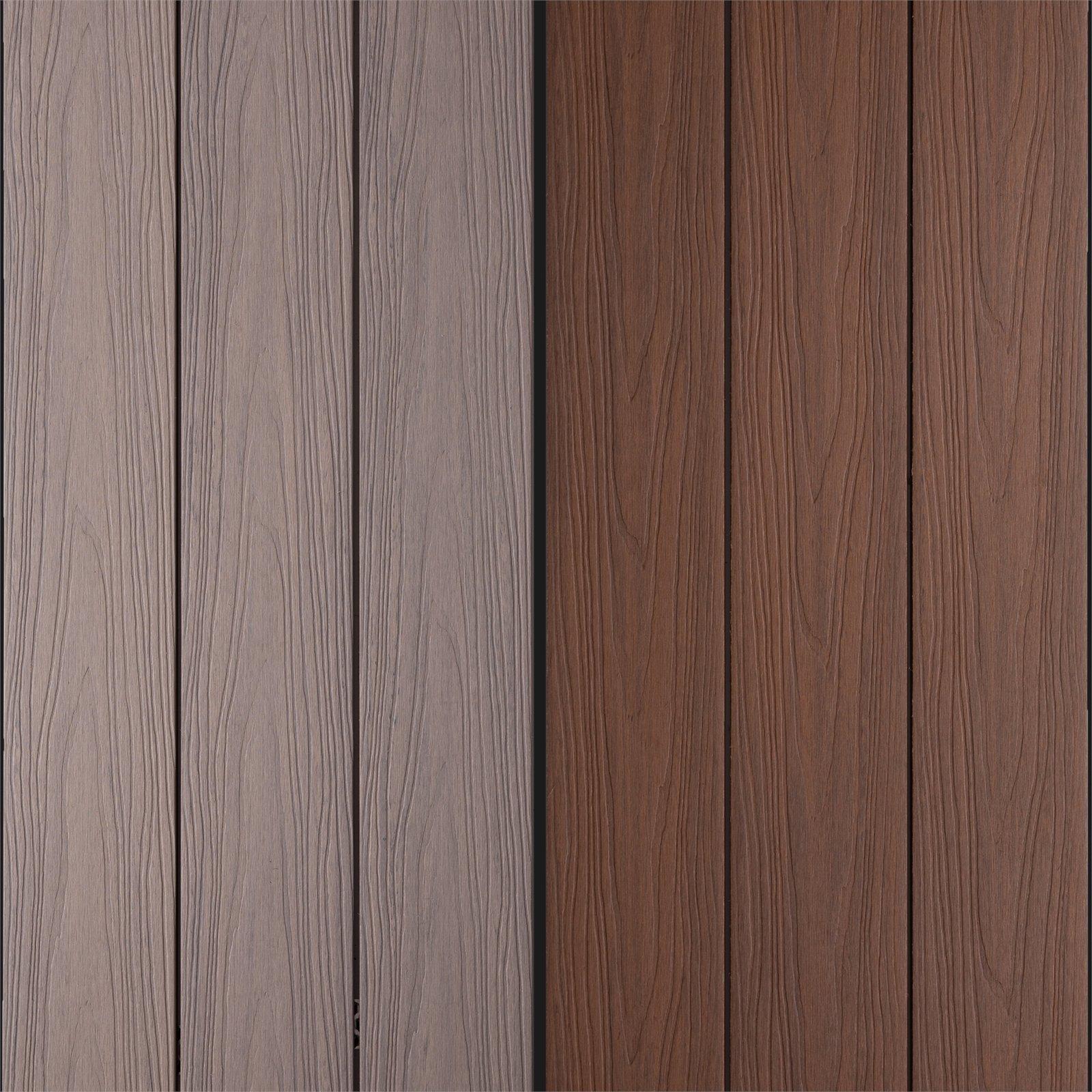 137 x 23mm 5.4m Decking Backbeach / Leatherwood Composite Ekodeck