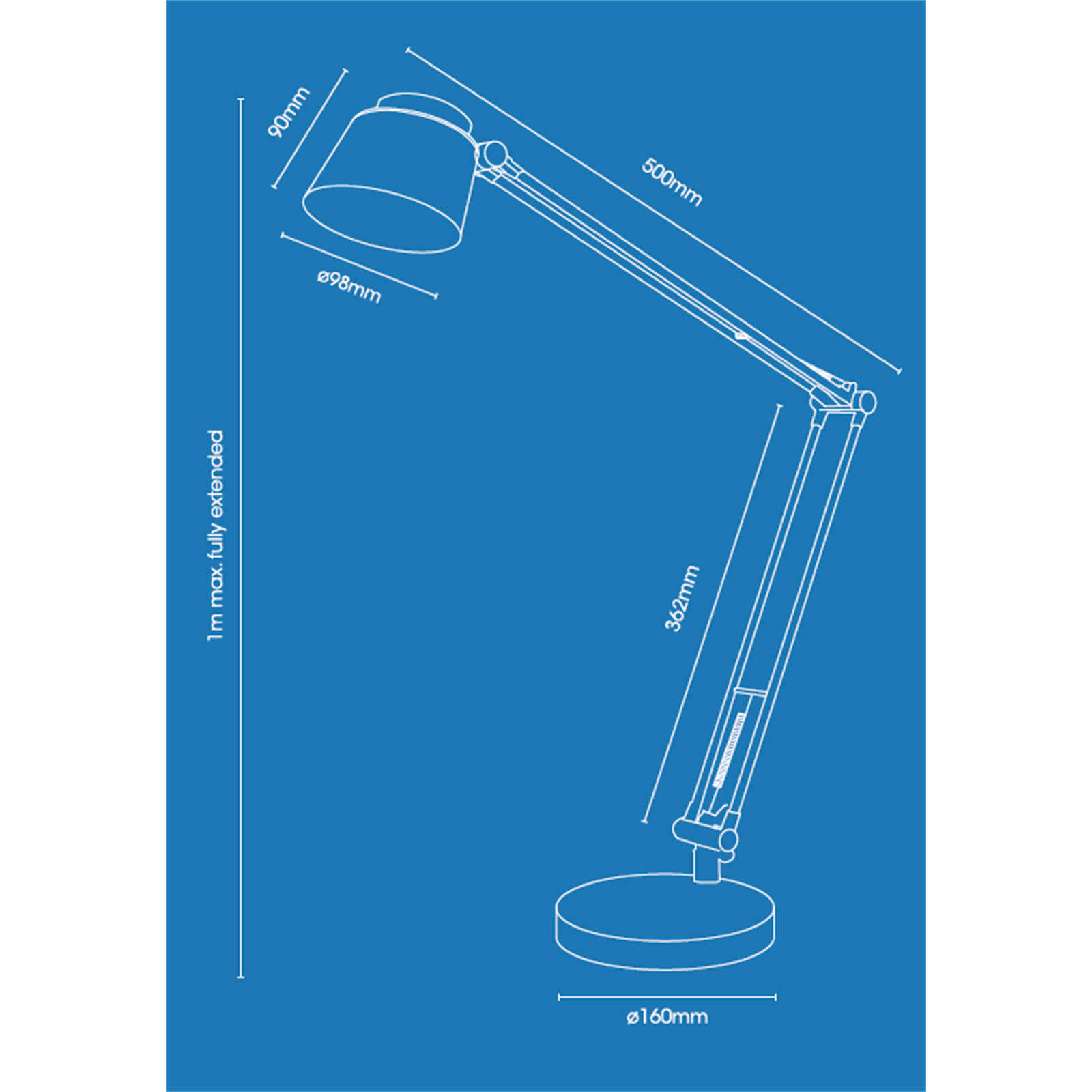 Brilliant 80cm Black Fitzgerald Desk Lamp LED Light Bunnings Australia