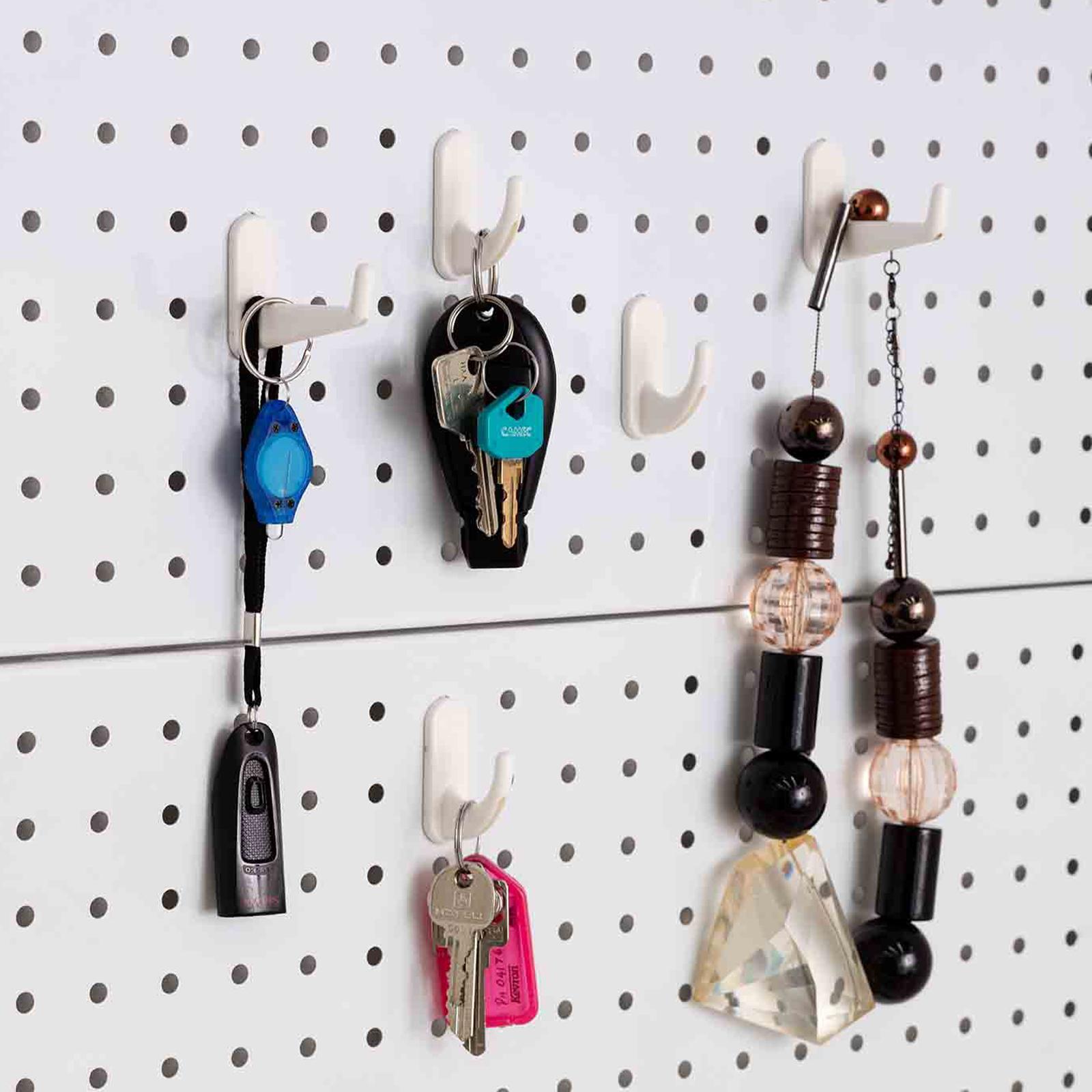 Flexi Storage Small White Pegboard Plastic Hooks 4 Pack Bunnings