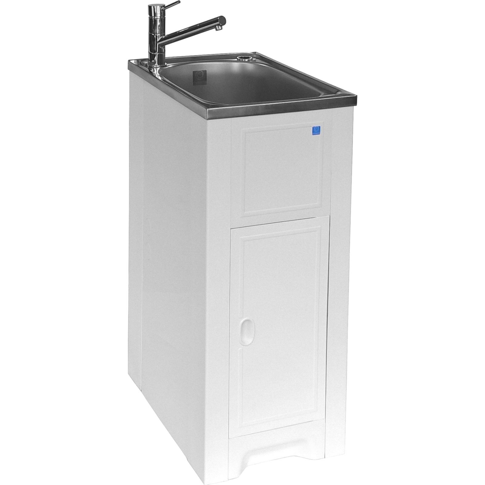 Milena 35L Stainless Steel Skinny Mini Laundry Trough And Poly