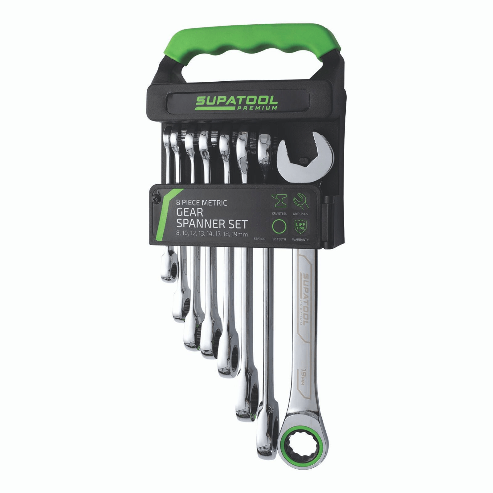 Supatool Premium 8 Piece Single Way Metric Gear Spanner Set Bunnings