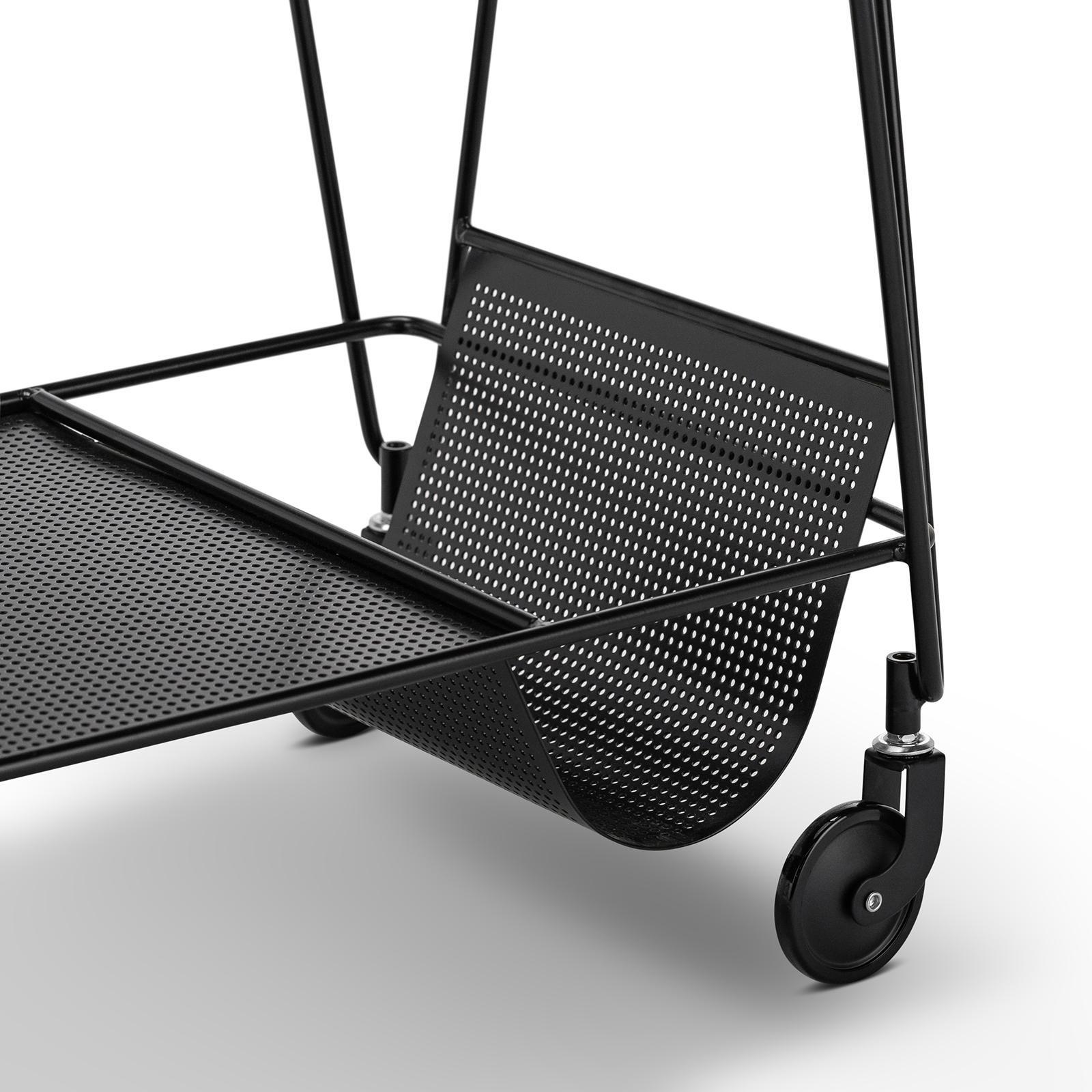 Kian Matte Black Steel Bar Cart Drink Trolley Bunnings Australia