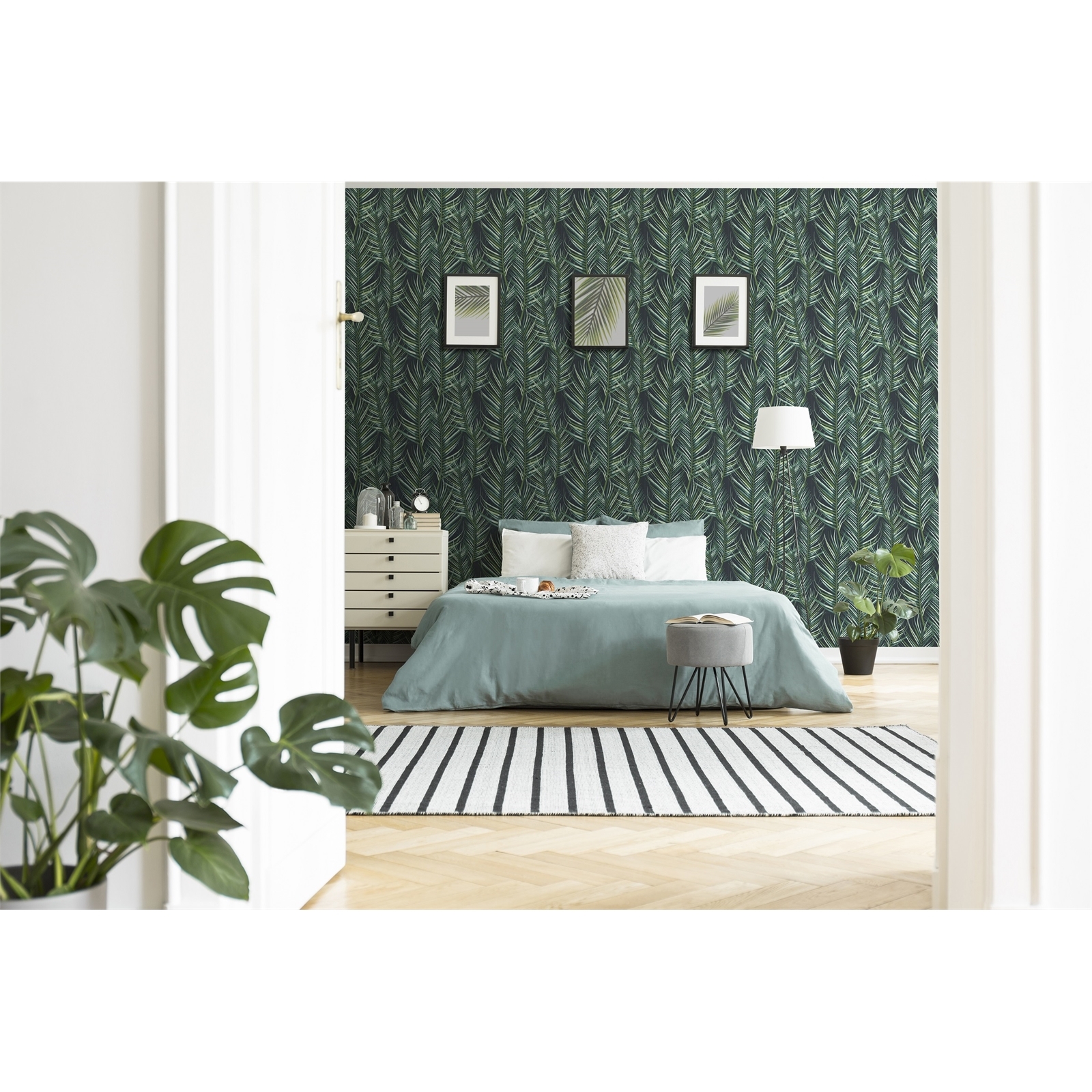 Superfresco Easy 52cm x 10m Green Palm Leaves Wallpaper Bunnings New