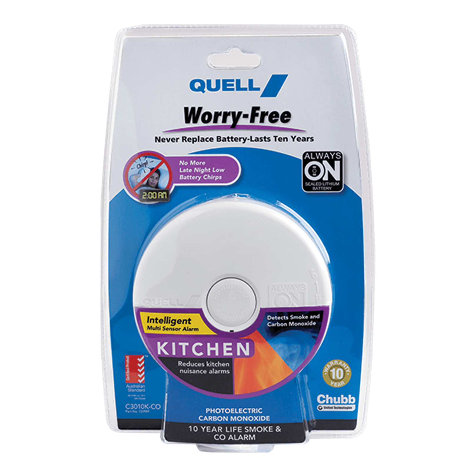 Quell WorryFree Photoelectric And Carbon Monoxide Alarm Bunnings