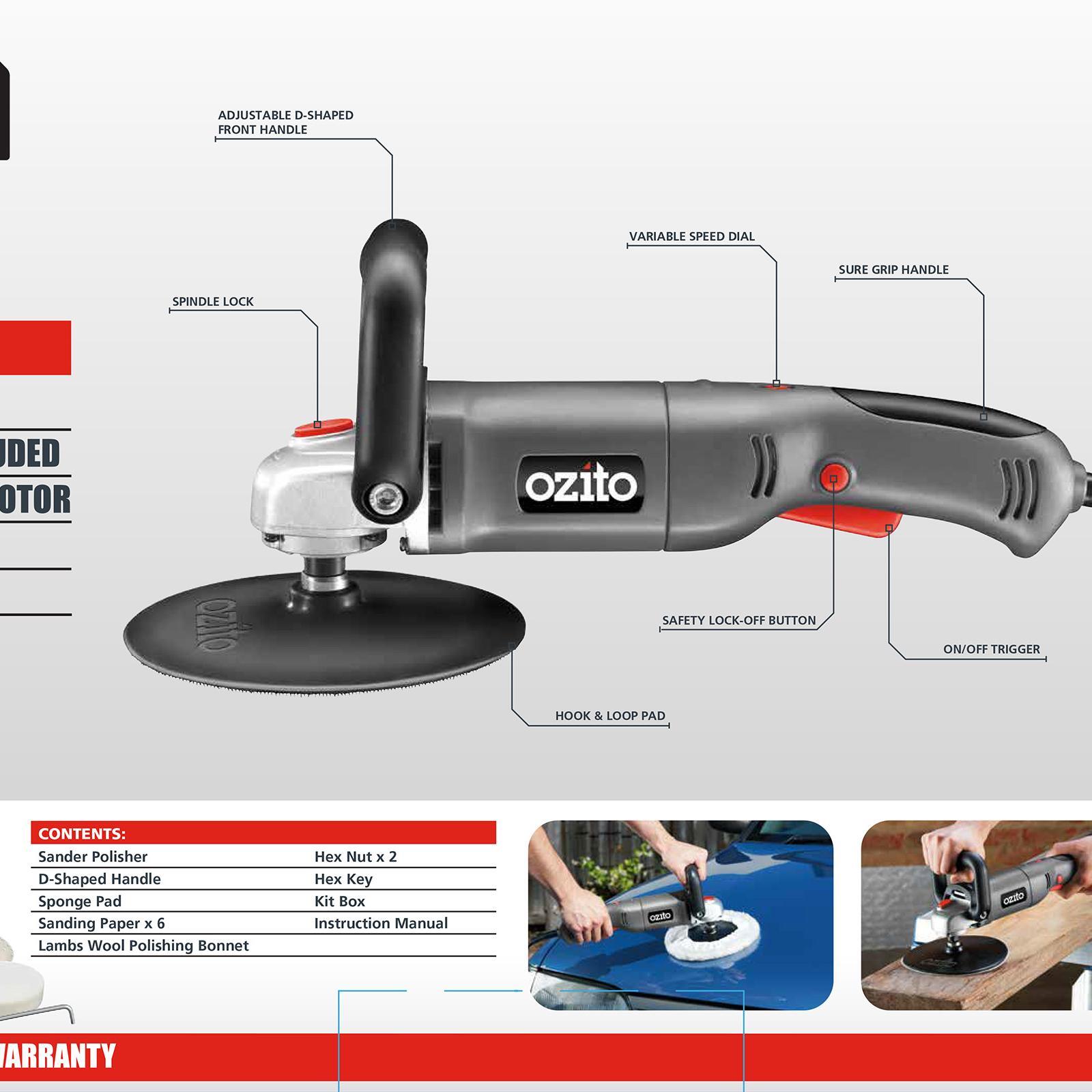 Ozito 180mm Sander Polisher Bunnings Australia
