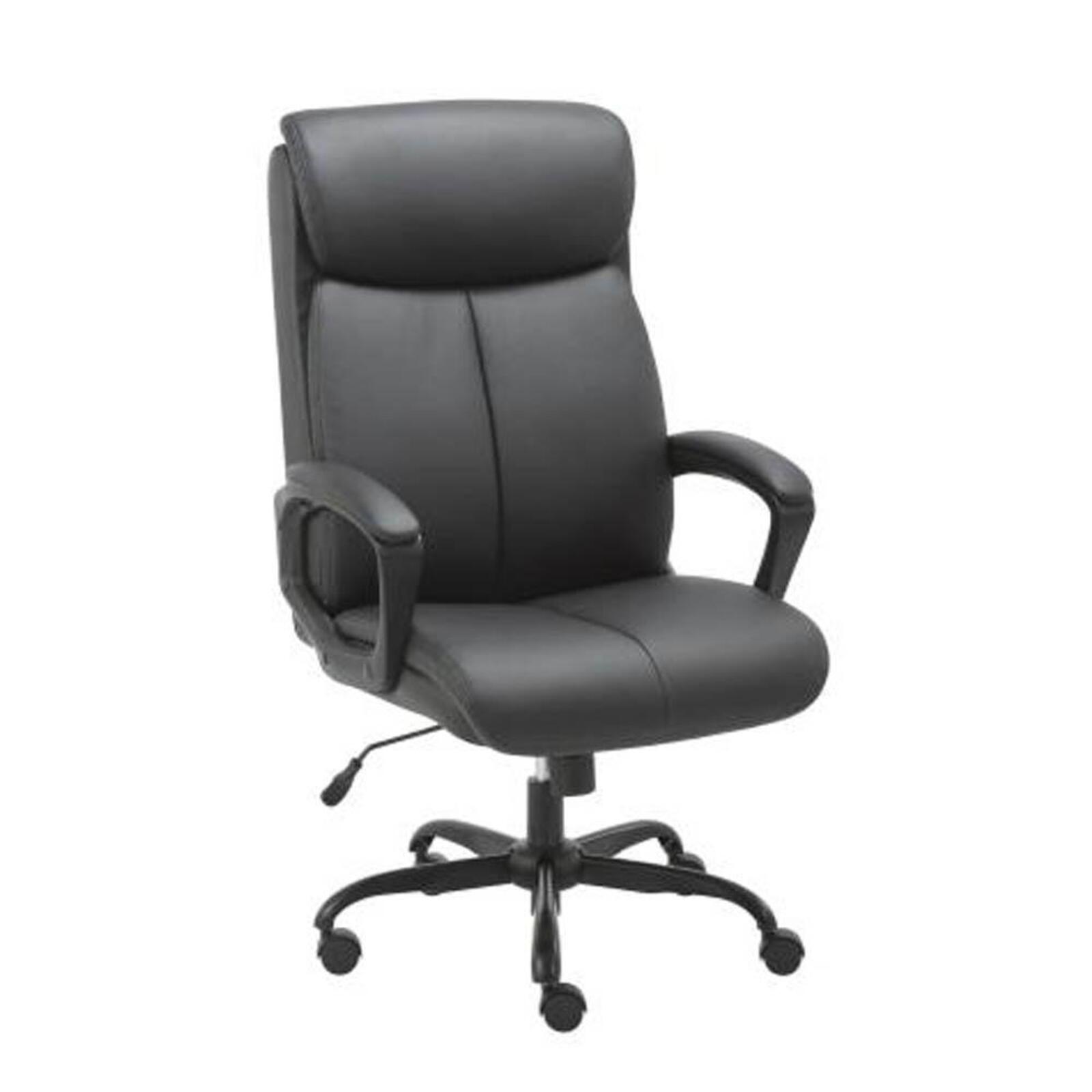 Puresoft PU Leather Soft Padded HighBack Office Chair Black