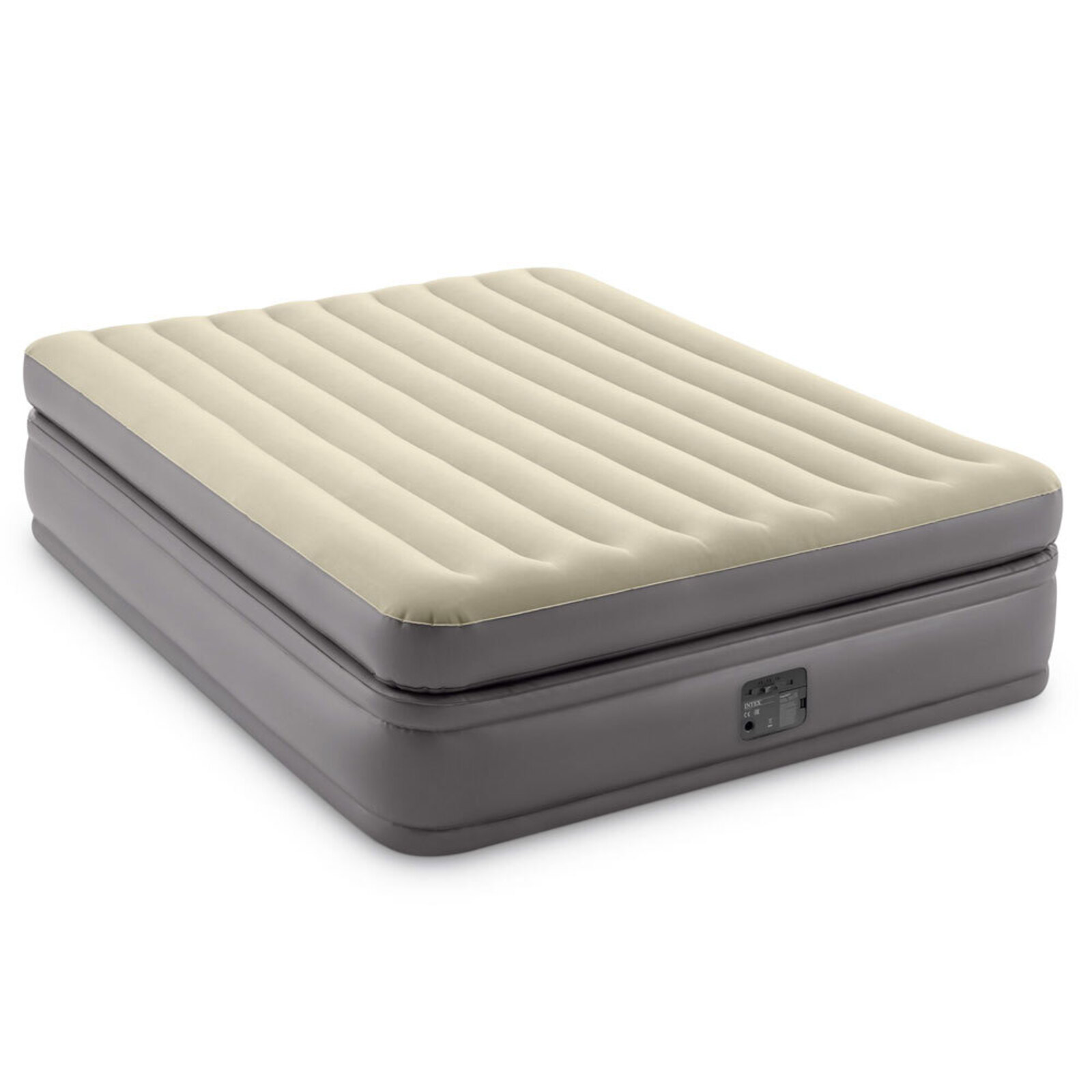 Intex Prime Comfort Queen Airbed Mattress Grey w/ Electric Pump/Bag