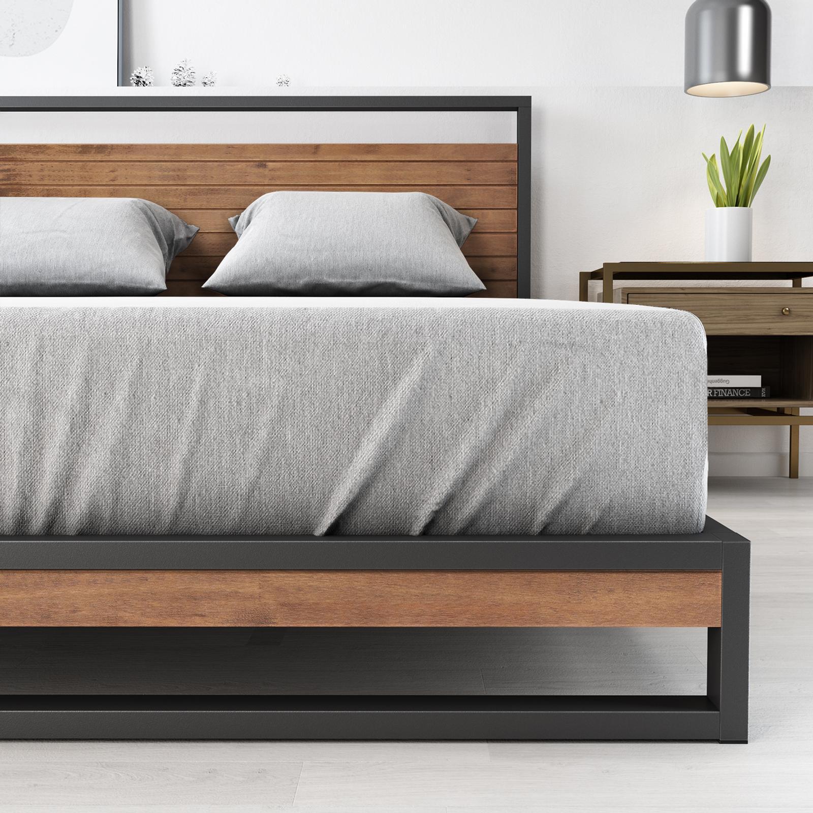 Zinus Metal & Wood Bed Frame Base Single Bunnings Australia