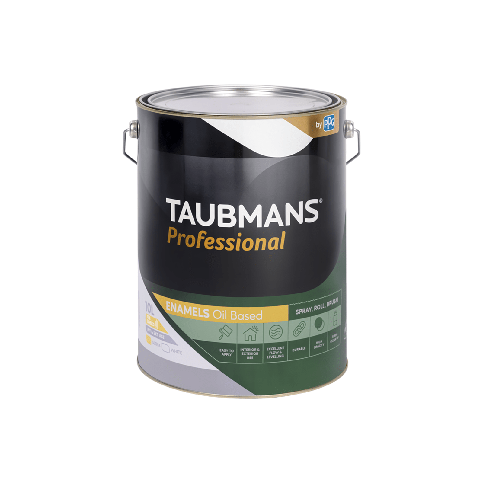 Taubmans 10L White Gloss Oil Based Professional Enamel Paint Bunnings