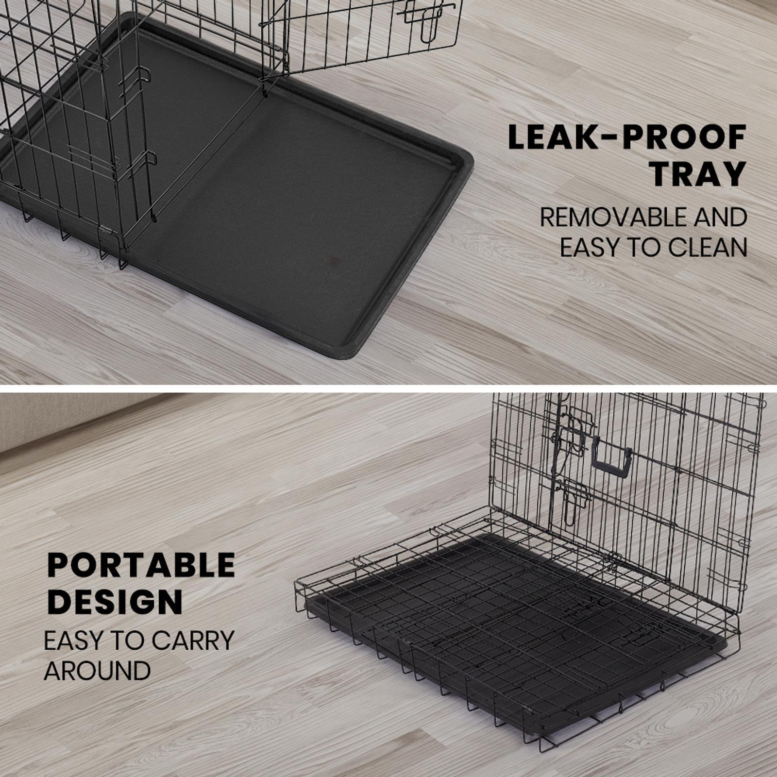 Taily 42" Pet Crate Foldable Metal Frame Kennel Dog Rabbit Cage Playpen